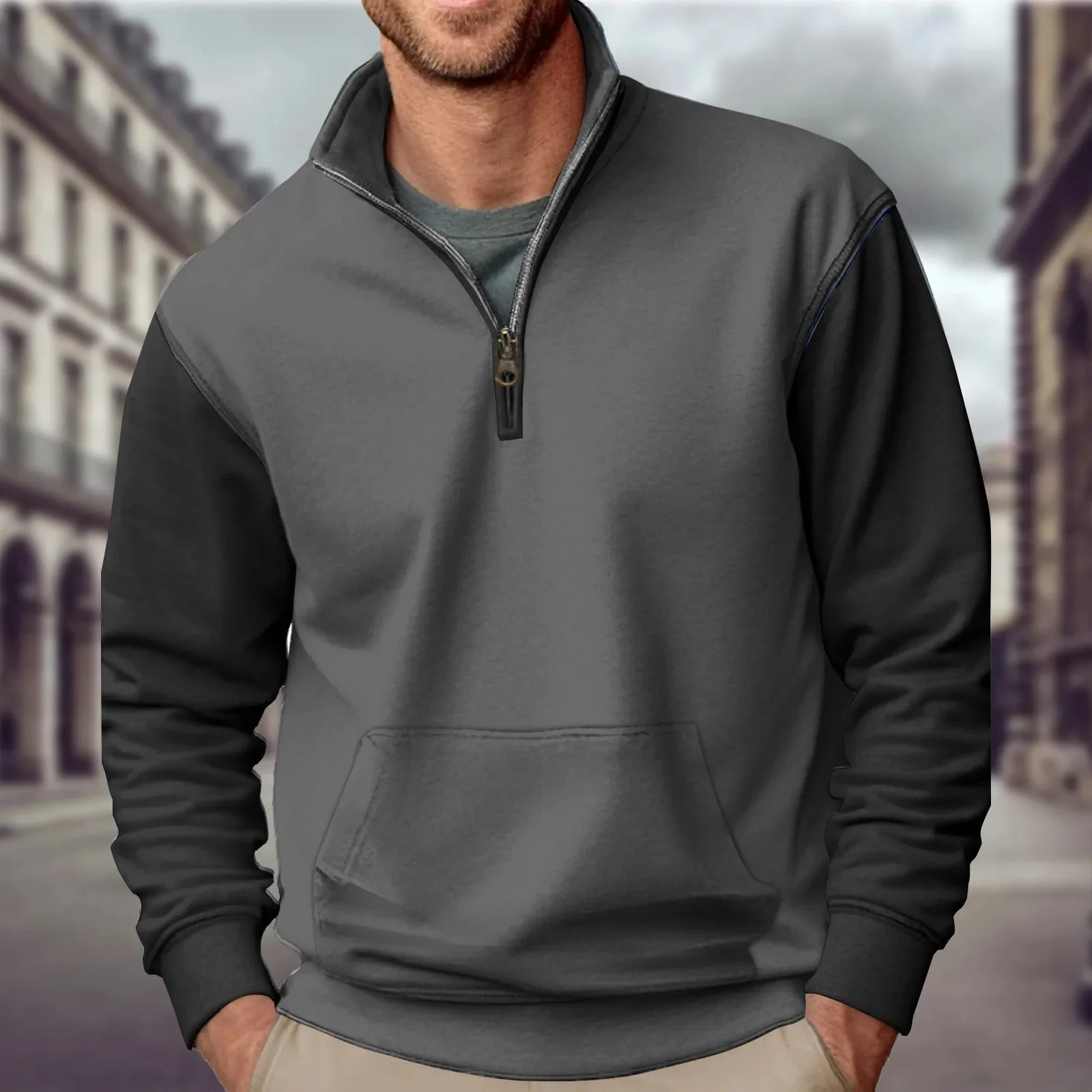 Javier® | Pullover With Half Zip Without Hood - Image 2