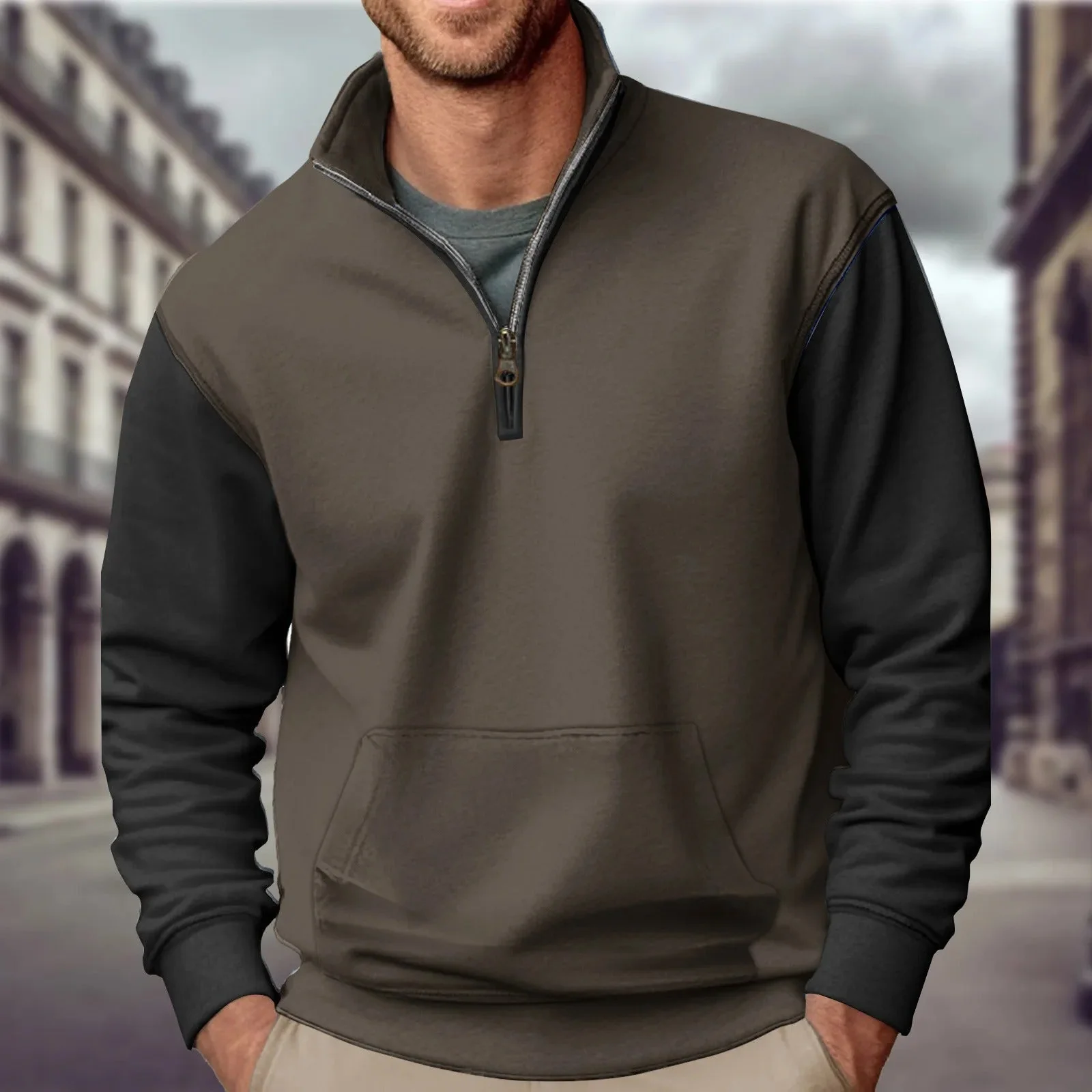 Javier® | Pullover With Half Zip Without Hood - Image 3