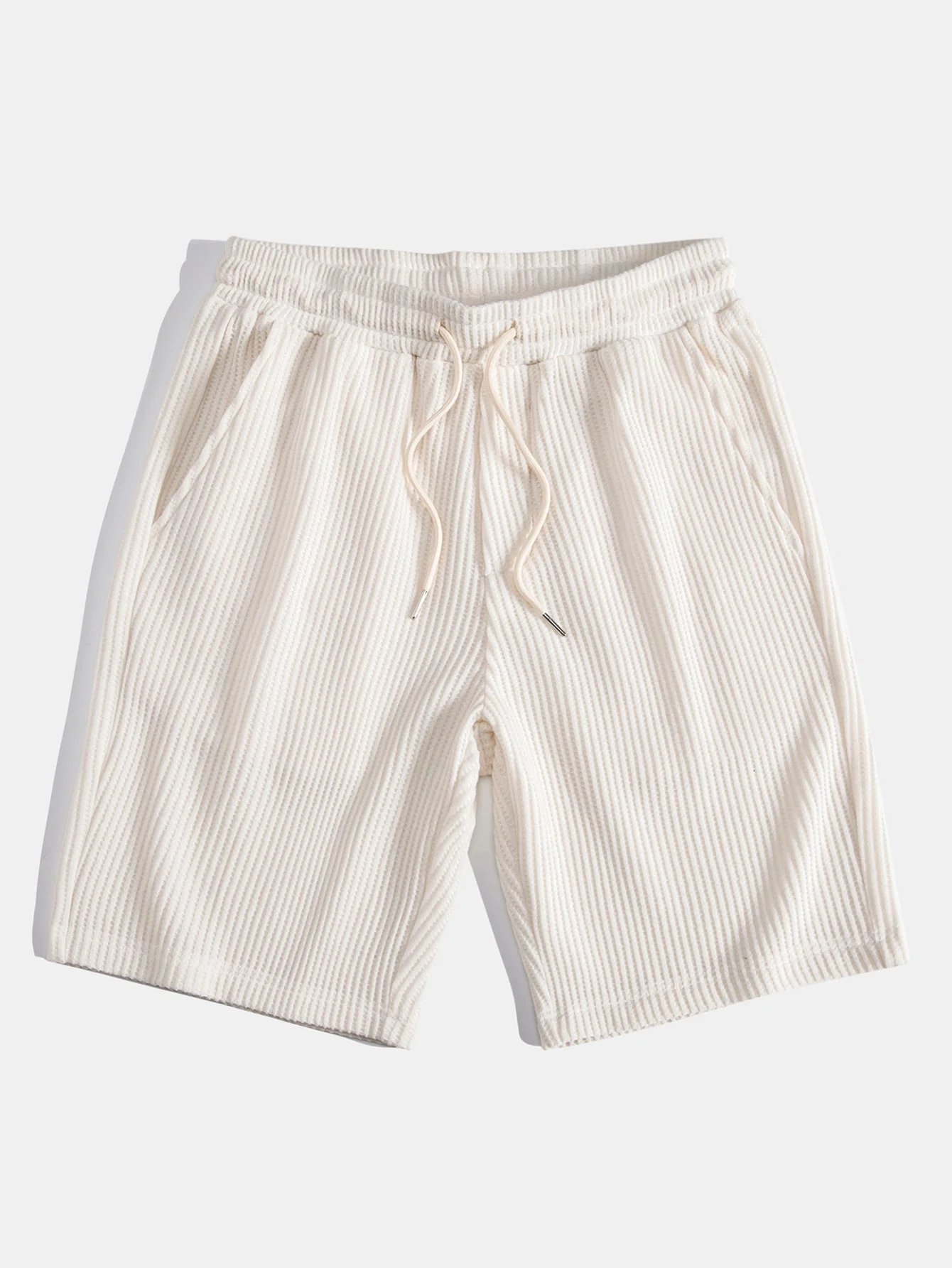 Javier® | Short Sleeved Waffle V-Neck Polo & Drawstring Knitted Waffle Shorts - Image 9