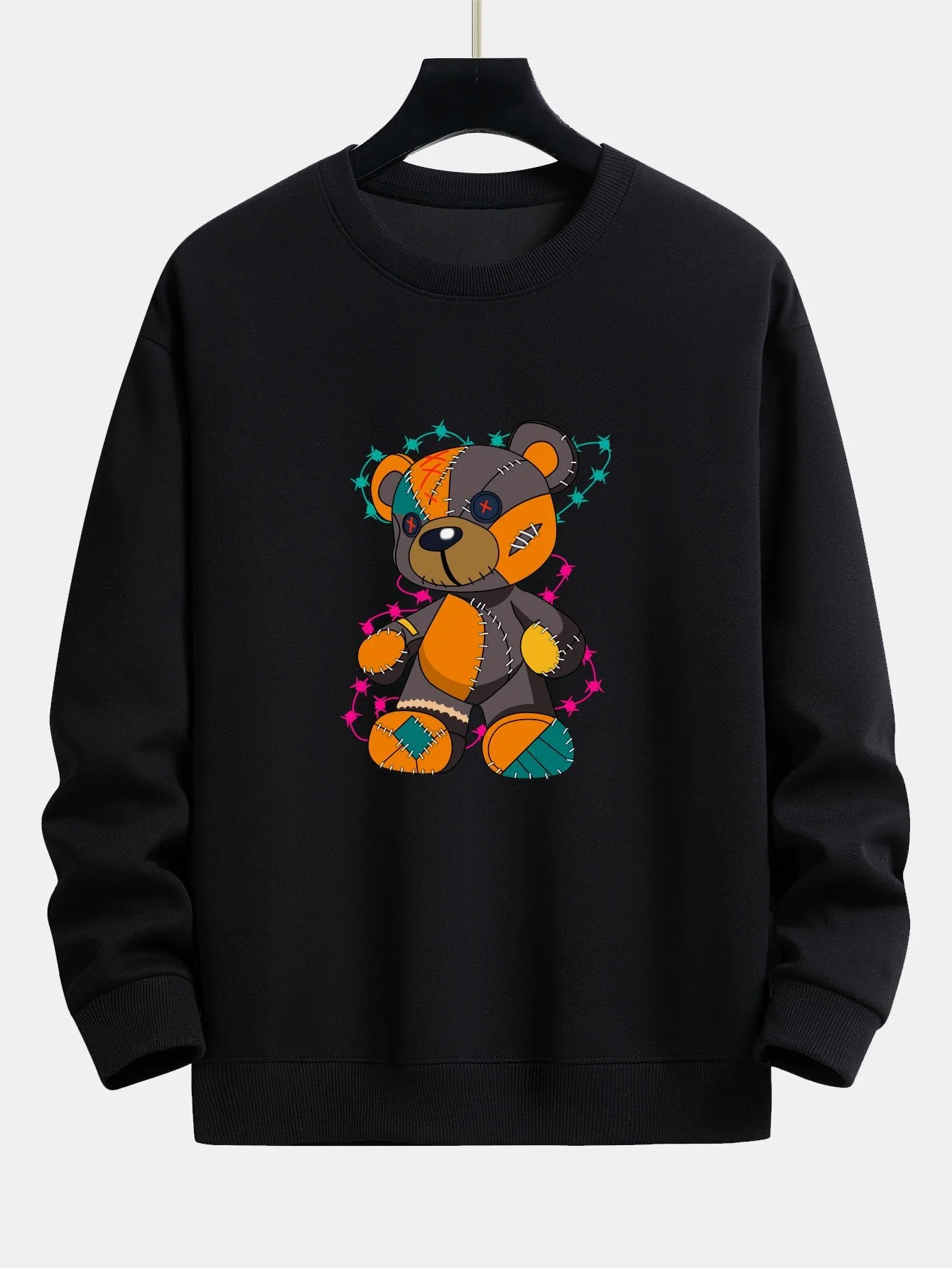 Javier® | Tattered Bear Print Relax Fit Sweatshirt - Image 2