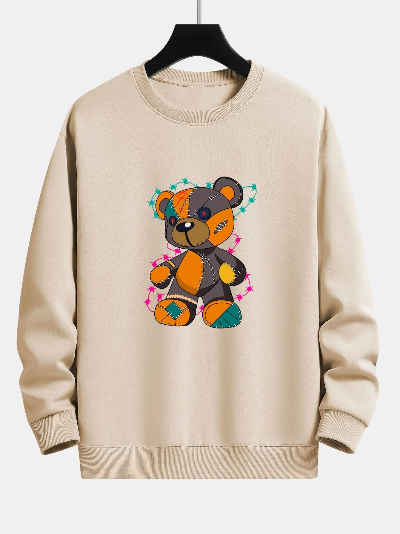 Javier® | Tattered Bear Print Relax Fit Sweatshirt - Image 3