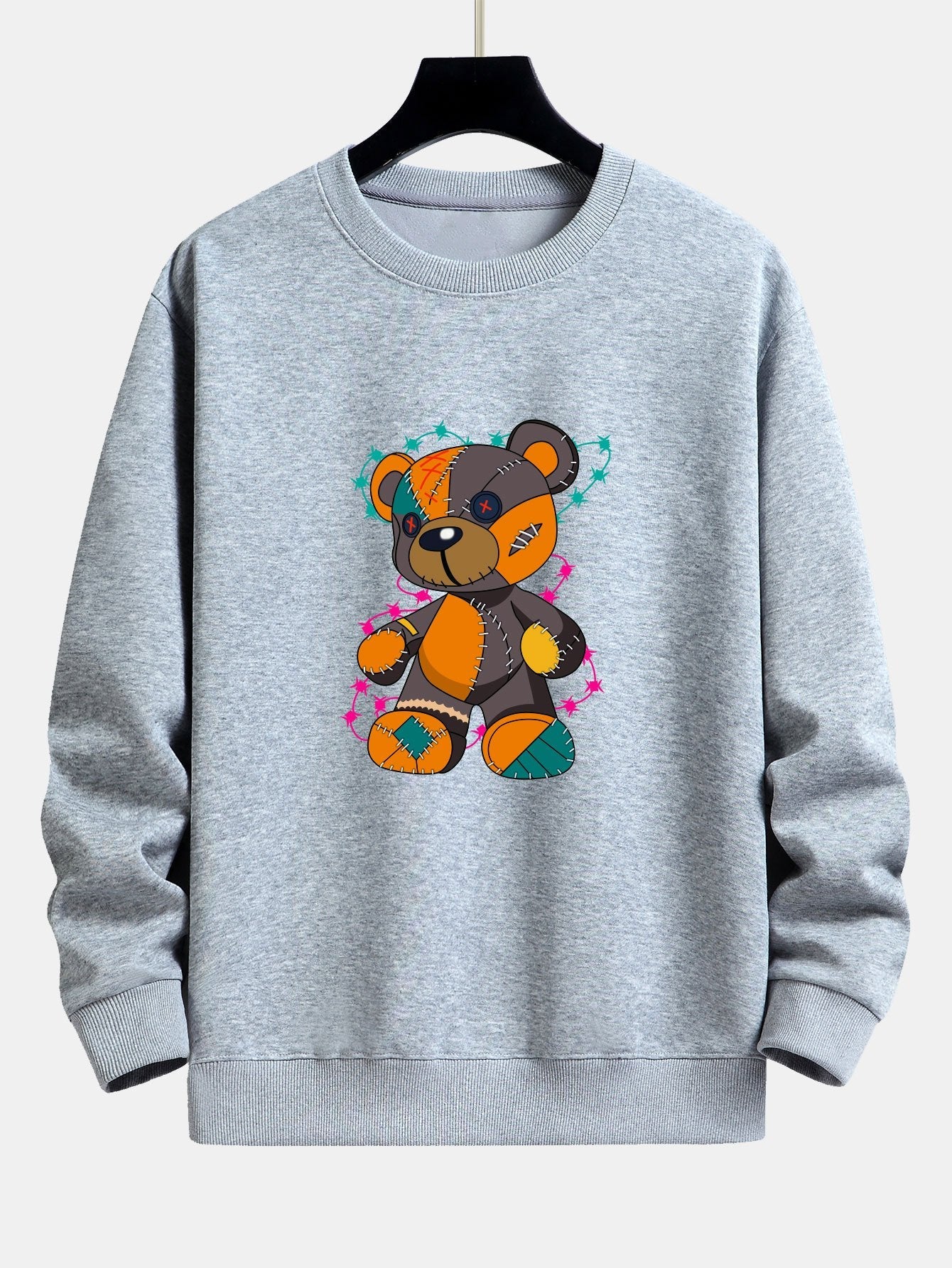 Javier® | Tattered Bear Print Relax Fit Sweatshirt - Image 8