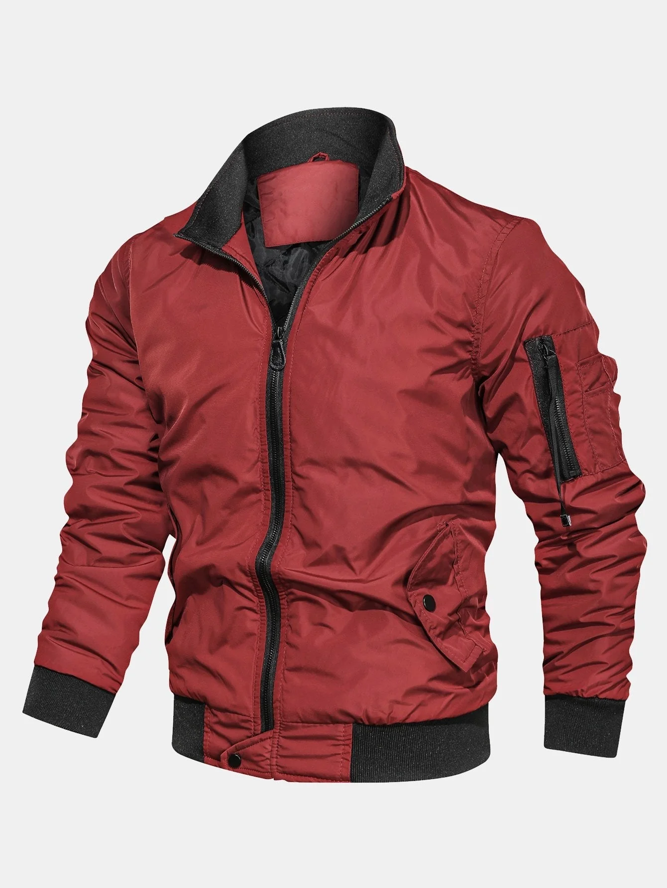 Javier | Quilted Lined Funnel Neck Bomber Jacket - Image 6