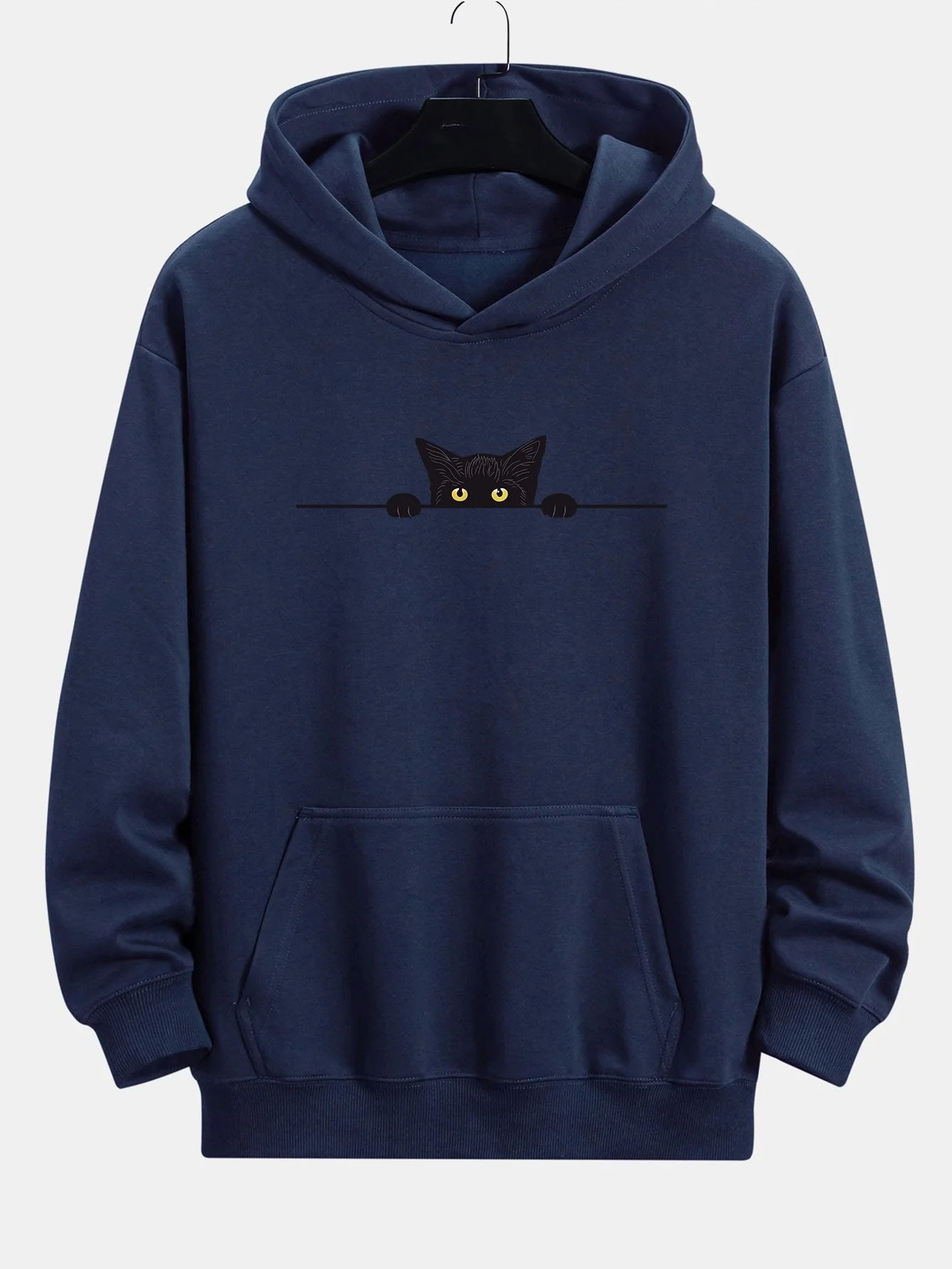 Jax | Black Cat Print Relax Fit Hoodie - Image 3