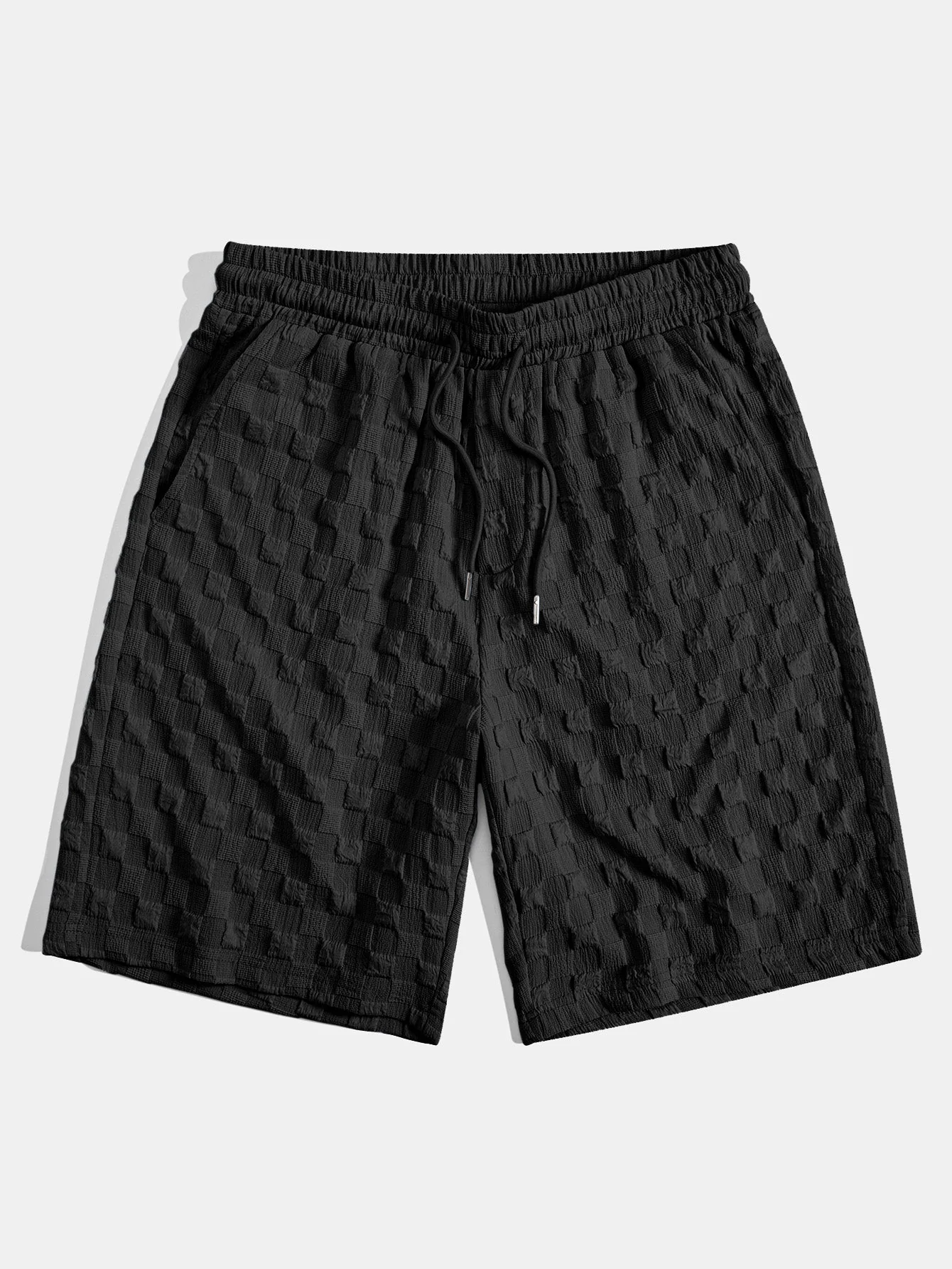 Jay® | Checkerboard Jacquard Stand Collar Shirt & Checkerboard Jacquard Shorts - Image 10