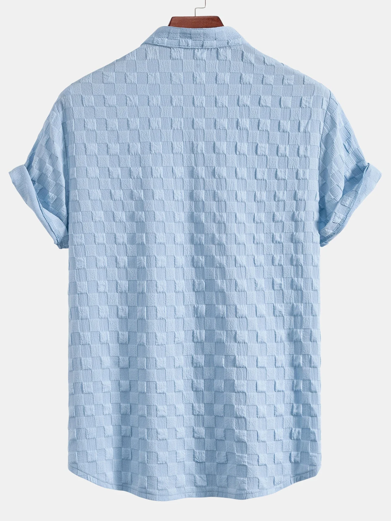 Jay® | Checkerboard Jacquard Stand Collar Shirt & Checkerboard Jacquard Shorts - Image 5