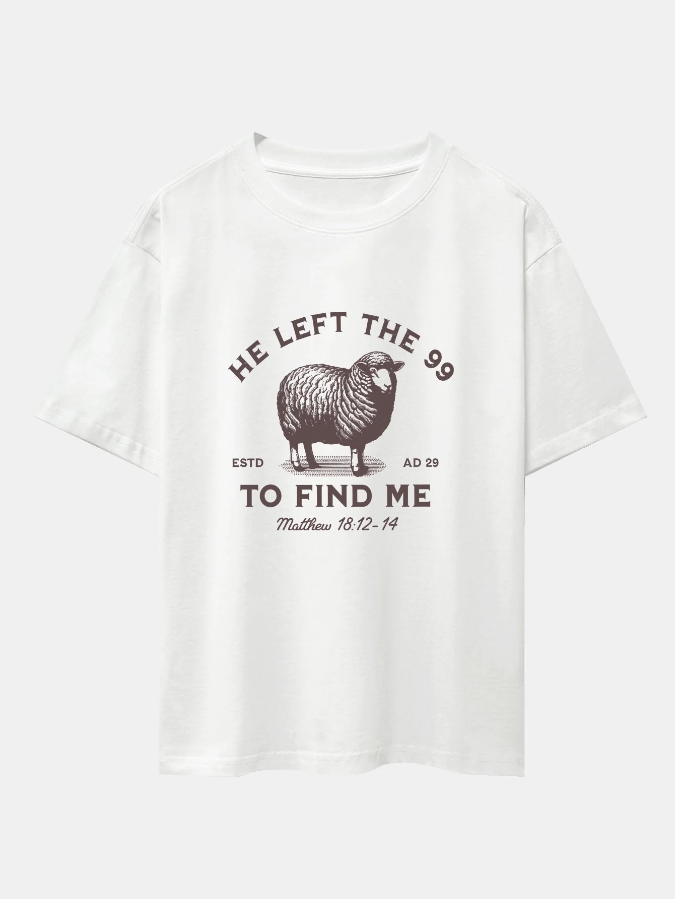 Jayden® | The Lost Lamb Print Drop Shoulder Oversize T-Shirt - Image 2