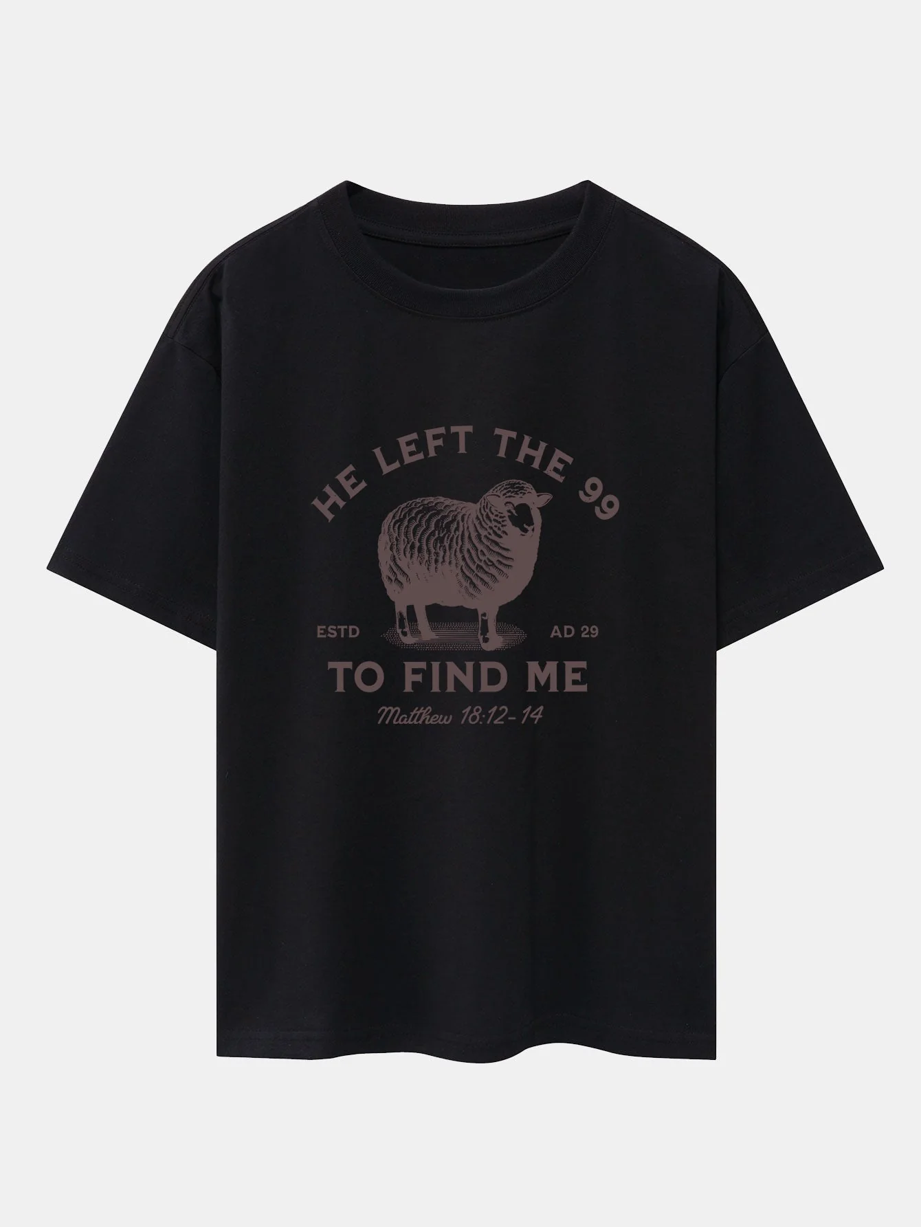 Jayden® | The Lost Lamb Print Drop Shoulder Oversize T-Shirt - Image 4