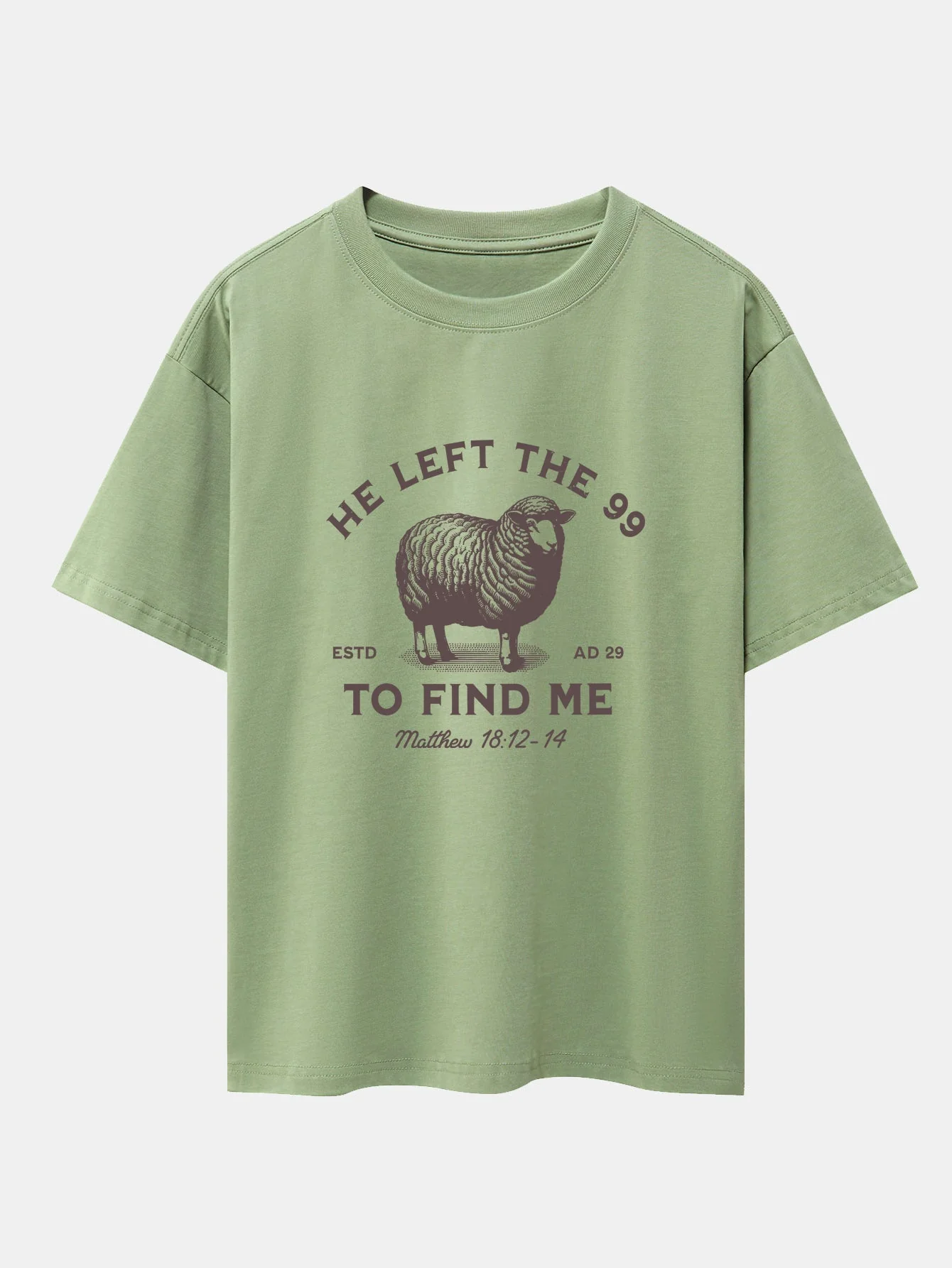 Jayden® | The Lost Lamb Print Drop Shoulder Oversize T-Shirt - Image 5