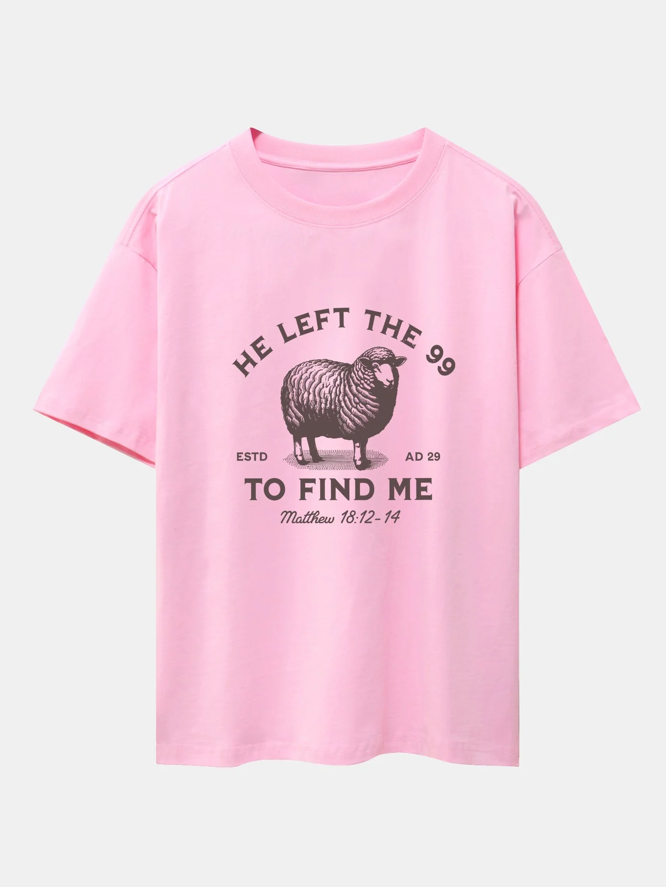 Jayden® | The Lost Lamb Print Drop Shoulder Oversize T-Shirt - Image 8