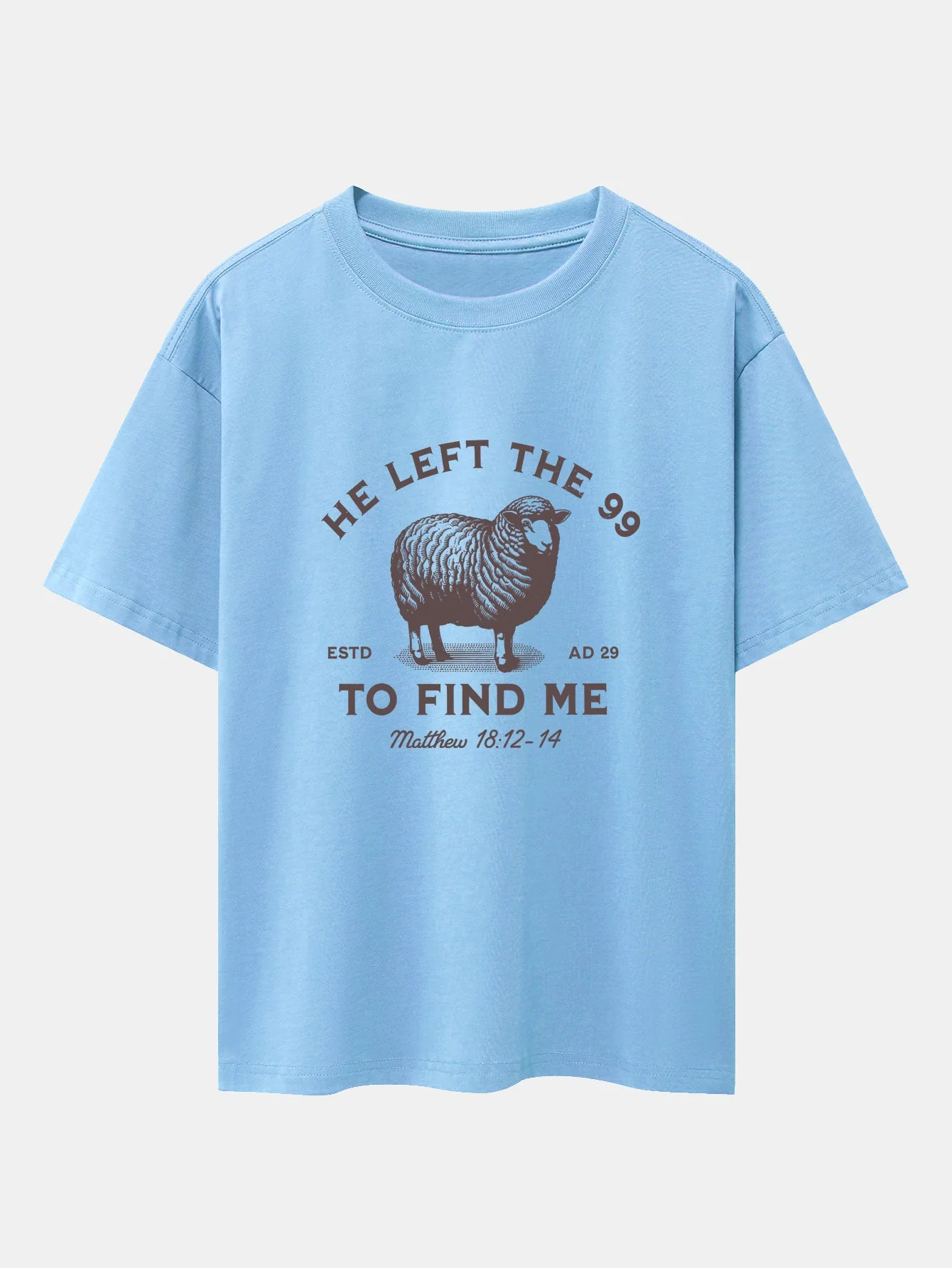 Jayden® | The Lost Lamb Print Drop Shoulder Oversize T-Shirt - Image 9