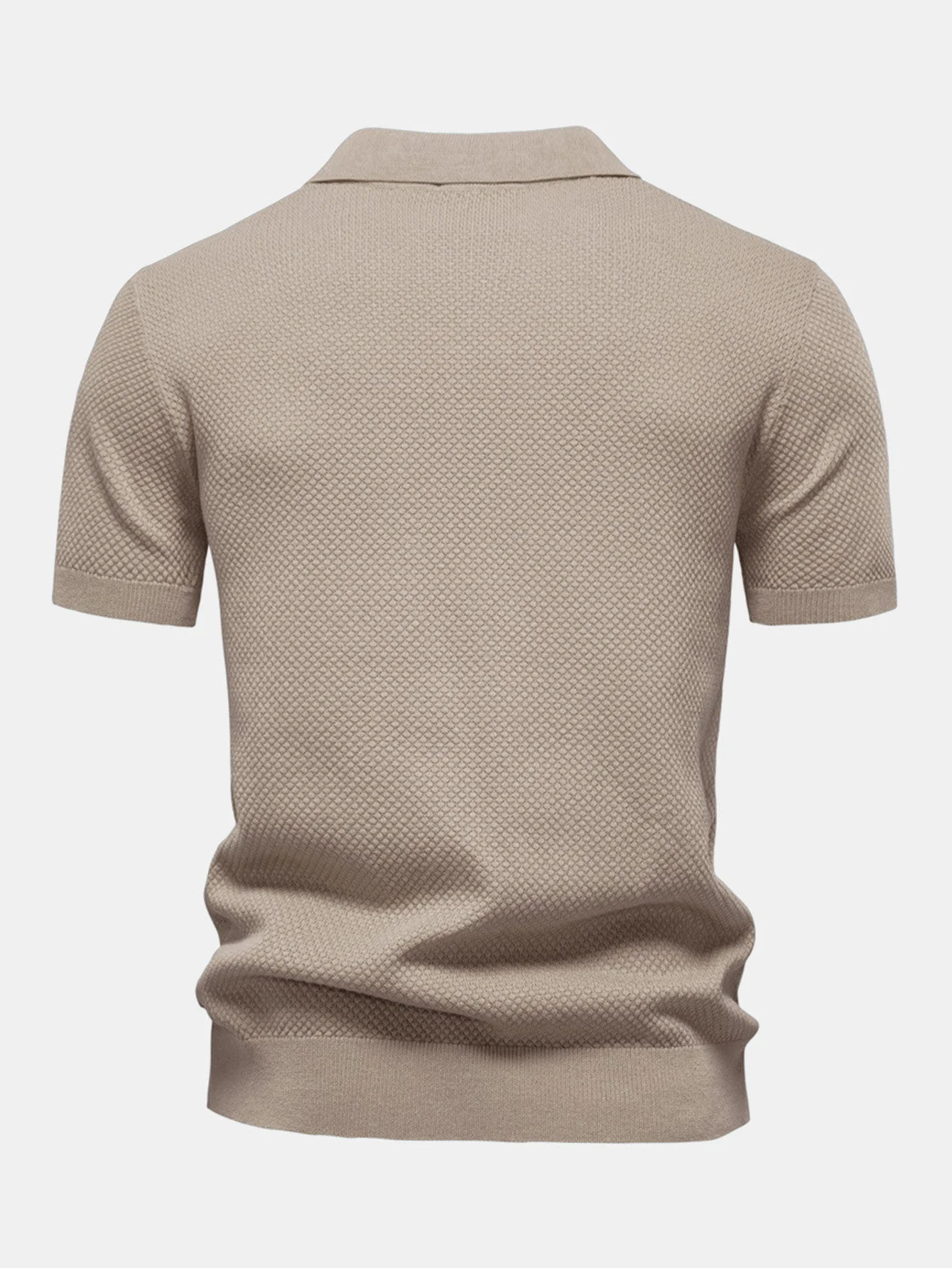 Jayden | Pineapple Texture Knit V Neck Polo Shirt - Image 16