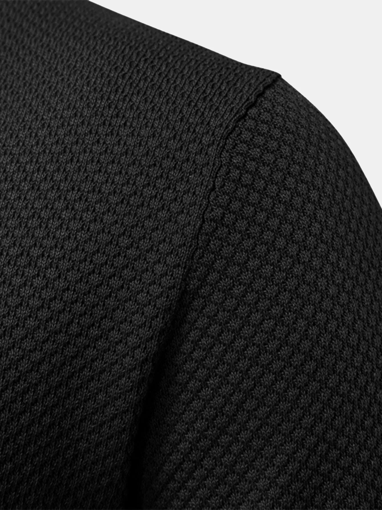Jayden | Pineapple Texture Knit V Neck Polo Shirt - Image 6
