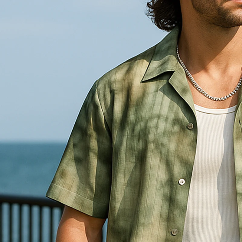 Jed | Men'S Summer Fashion Polyester Blended Printed Short Sleeve Shirt - Image 3