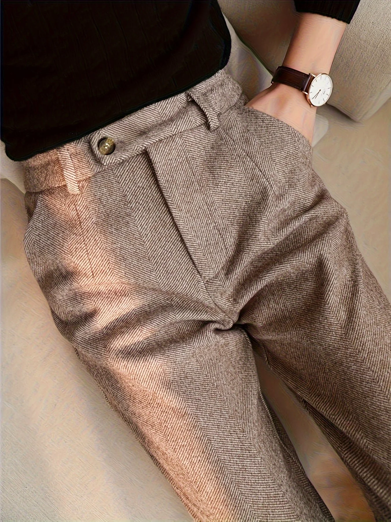 Jedediah® | Fitted Herringbone Pants - Image 6