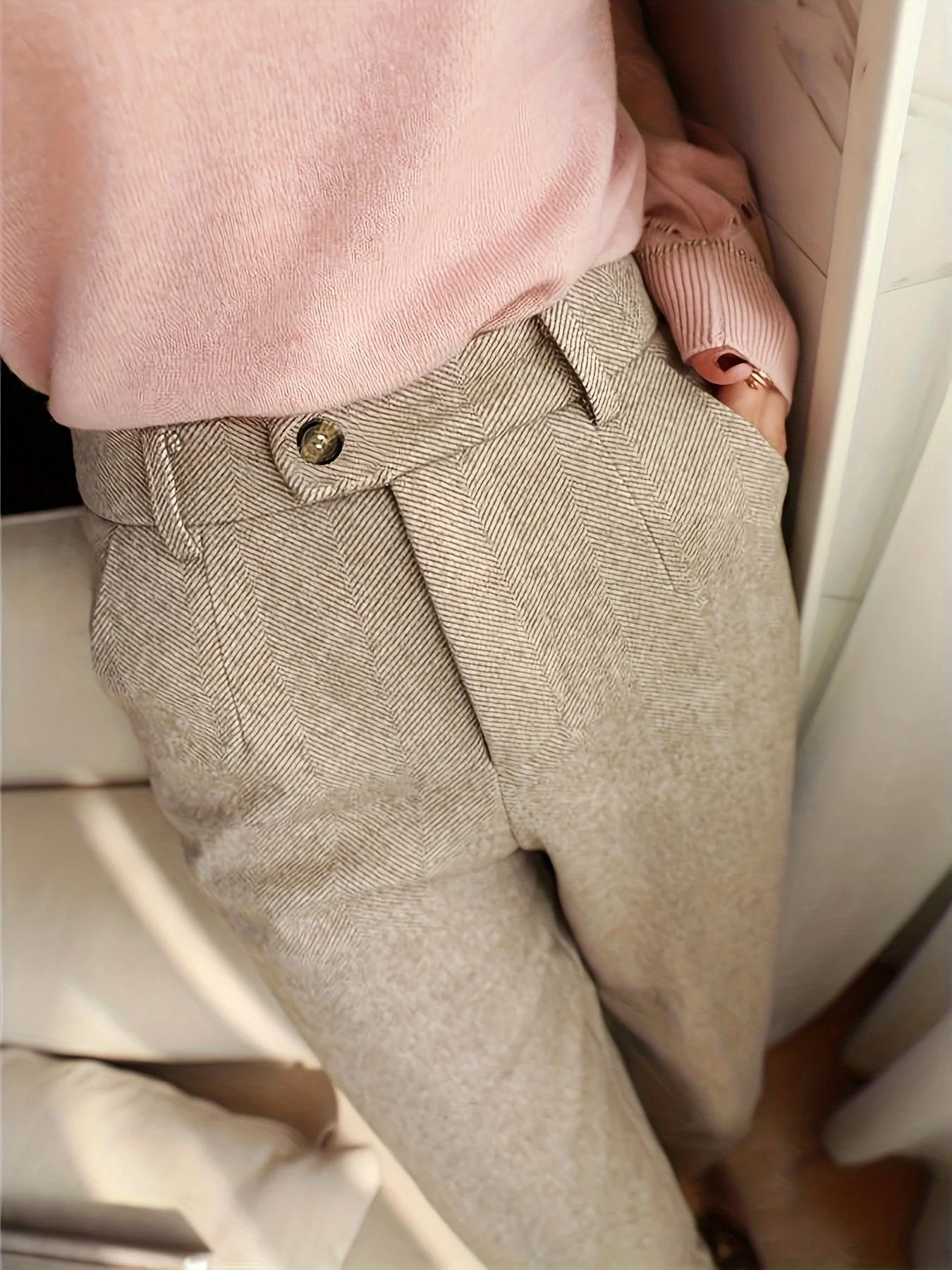 Jedediah® | Fitted Herringbone Pants - Image 7