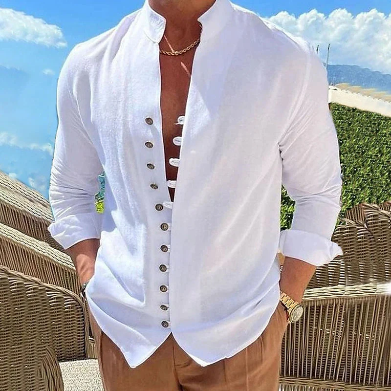 Jediah® | Stylish Cotton Shirt With Elegant Button Placket - Image 7