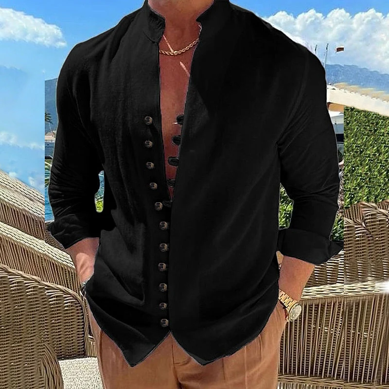 Jediah® | Stylish Cotton Shirt With Elegant Button Placket - Image 8