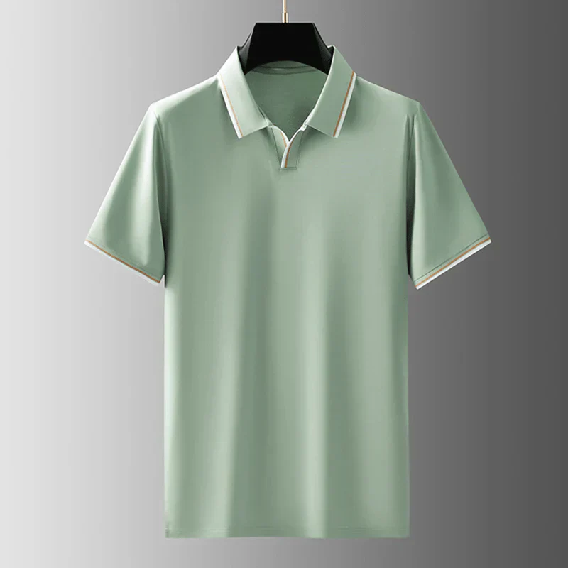 Jeffrey® | Silk Polo With V-Neck - Image 4