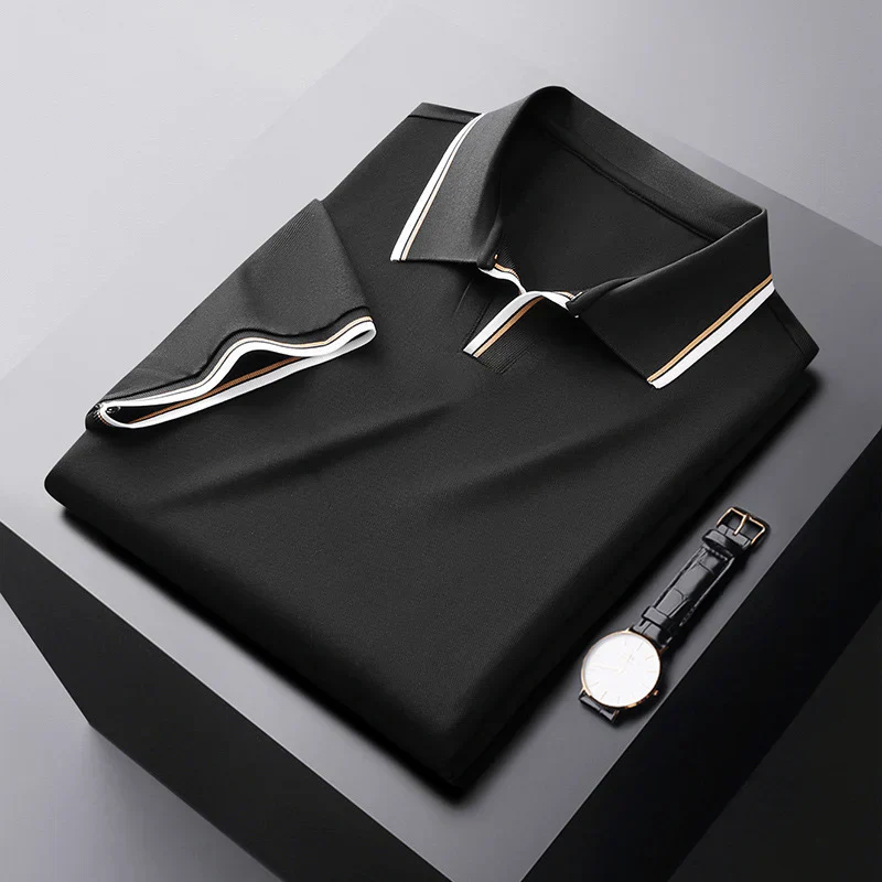 Jeffrey® | Silk Polo With V-Neck - Image 9
