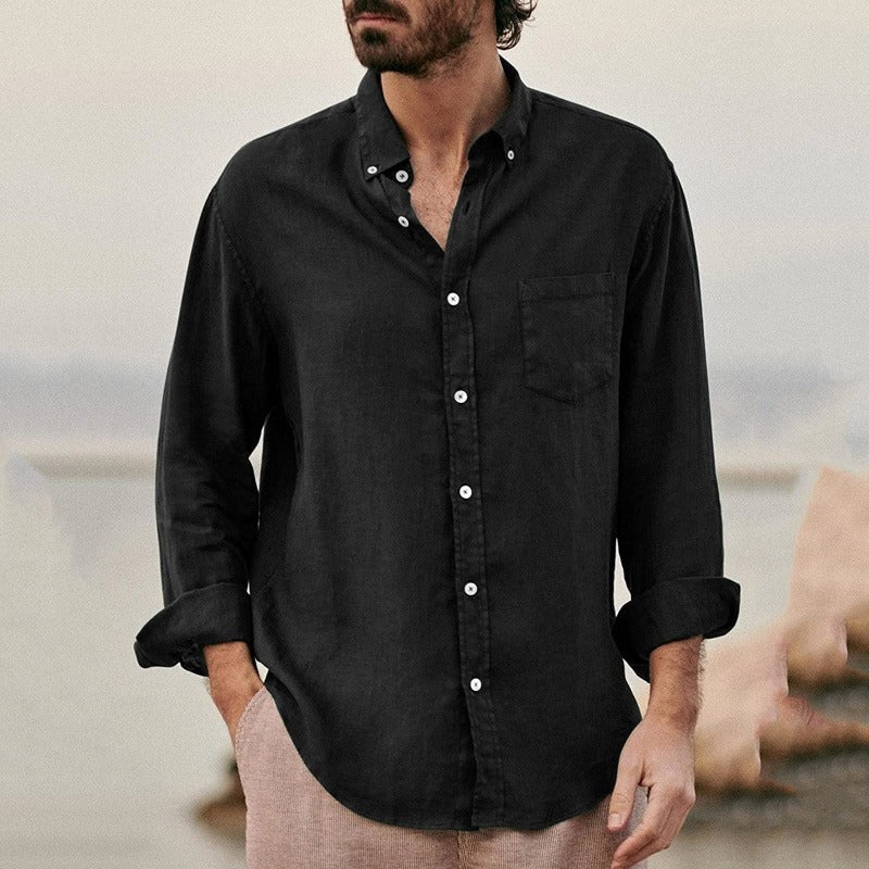 Jengo® | Premium Linen Shirt With Chest Pocket And Buttons - Image 4