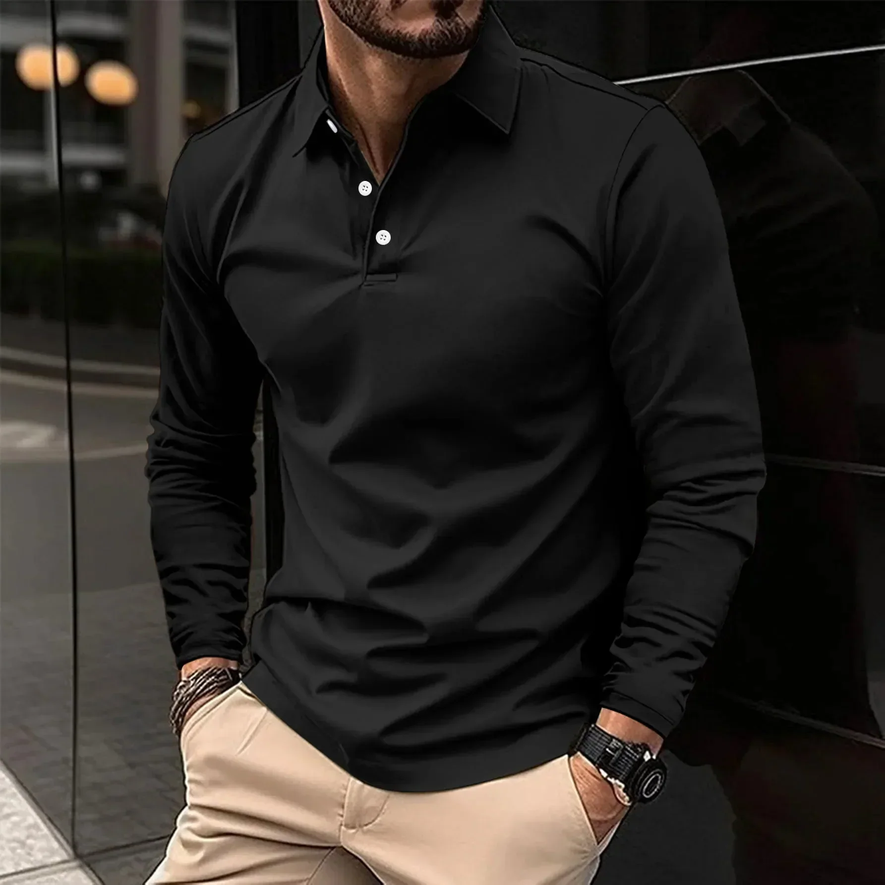 Jeremiah® | Long sleeve casual polo shirt - Image 2