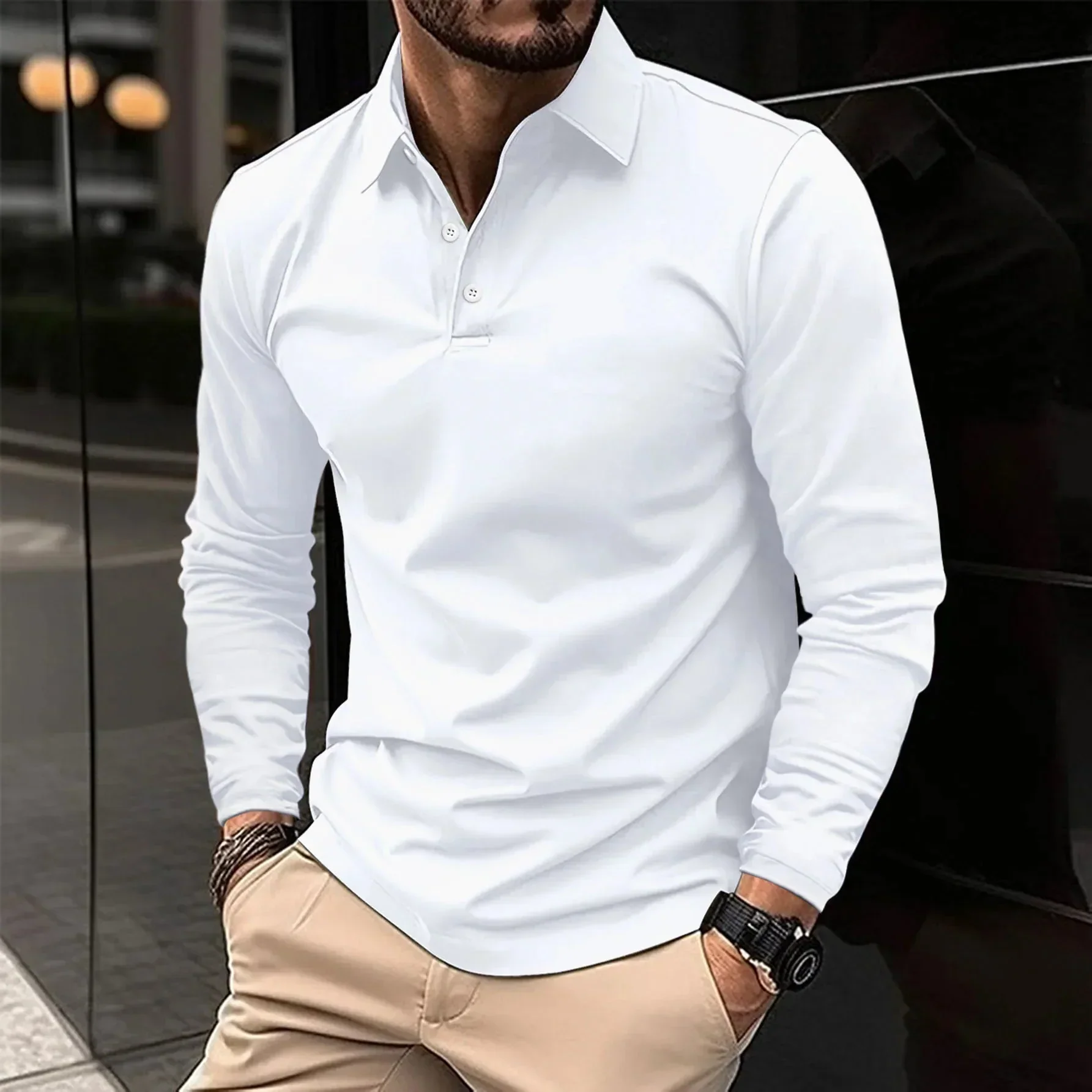 Jeremiah® | Long sleeve casual polo shirt - Image 3