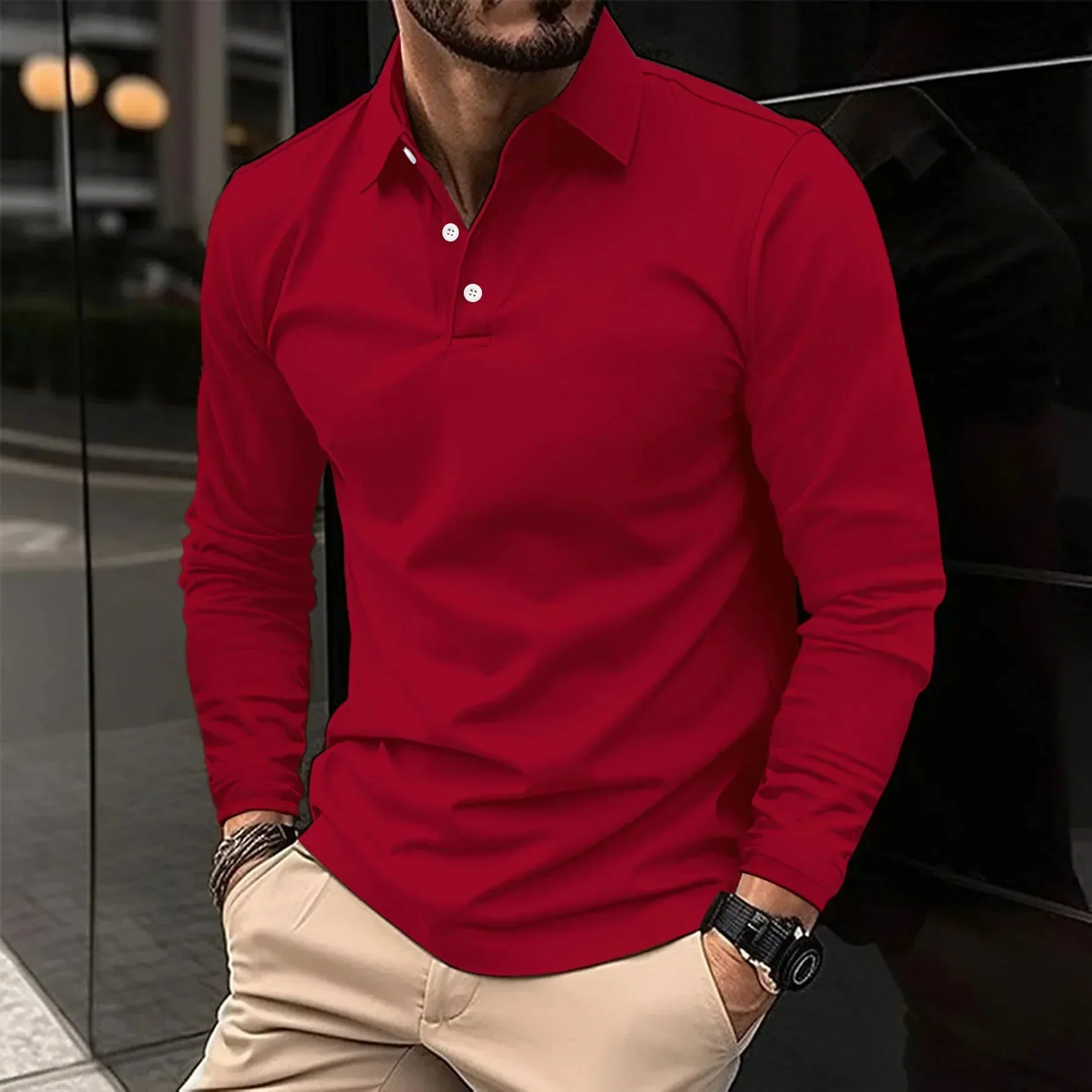 Jeremiah® | Long sleeve casual polo shirt - Image 6