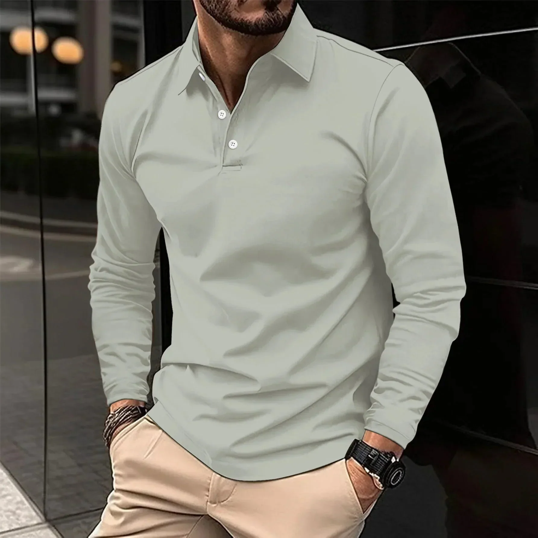 Jeremiah® | Long sleeve casual polo shirt - Image 7