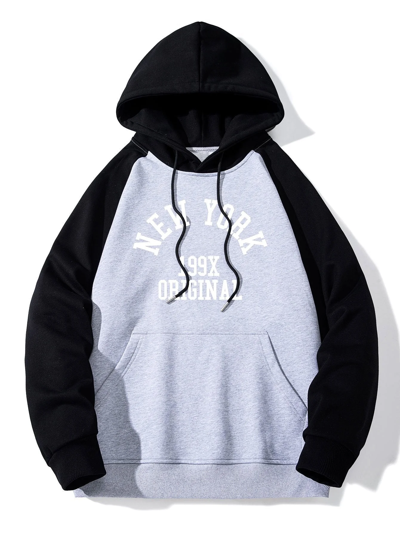 Jeremy | New York Print Pactchwork Raglan Hoodie - Image 3