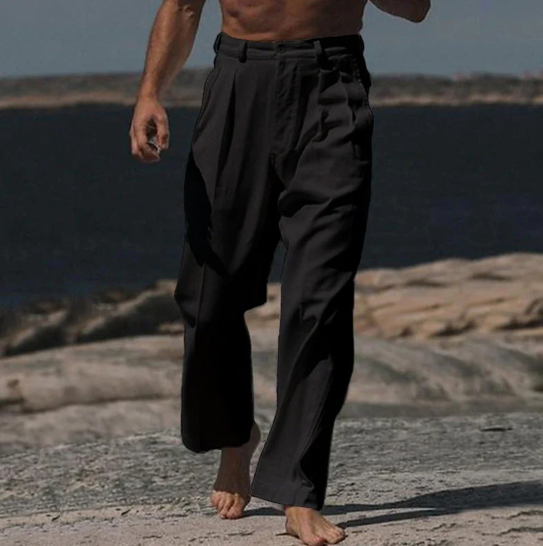 Jeremy | Wide-leg linen pants - Image 4