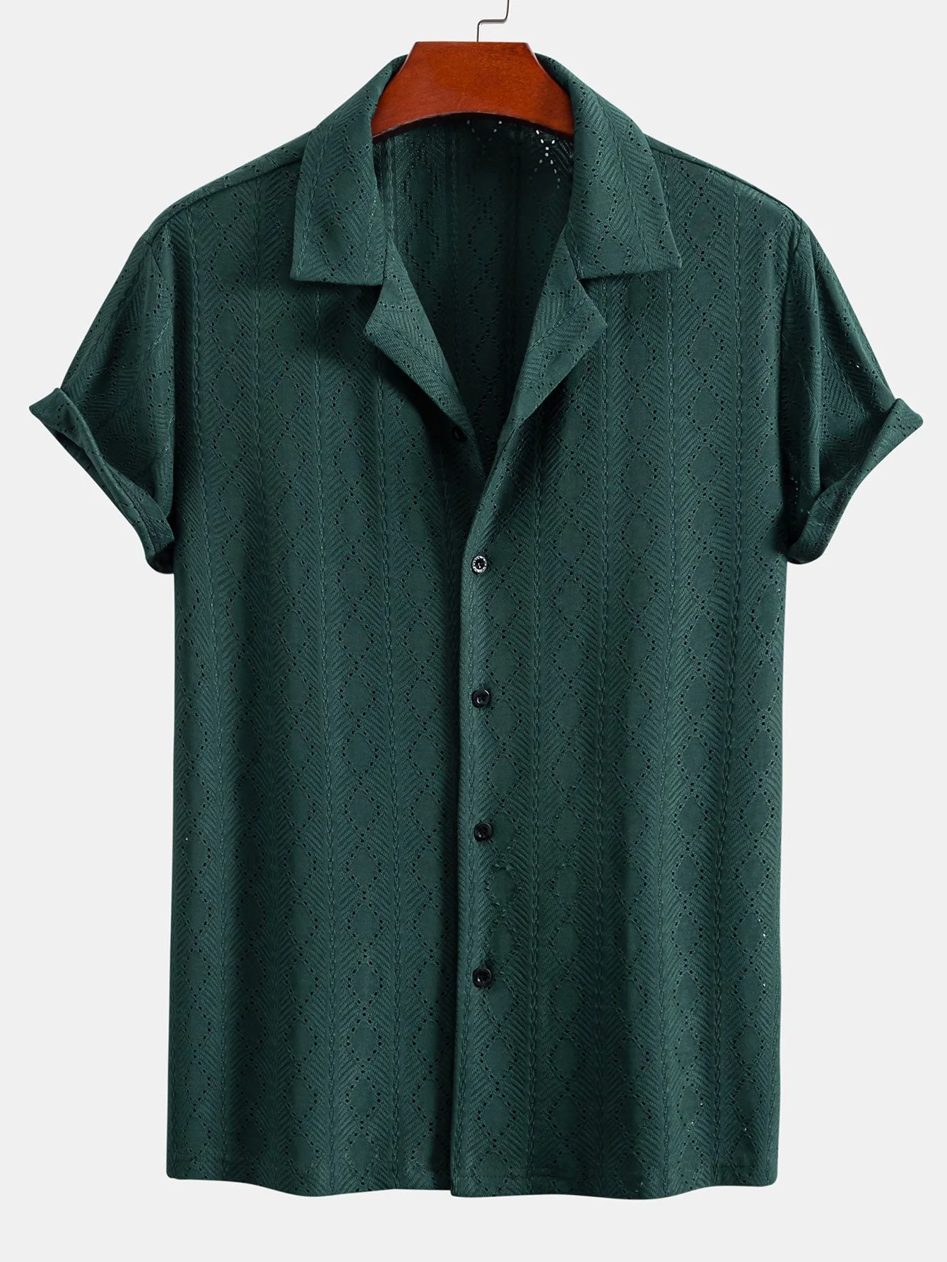 Jerónimo® | Muscle Fit Diamond Texture Cuban Shirt & Straight Leg Linen Pants - Image 6