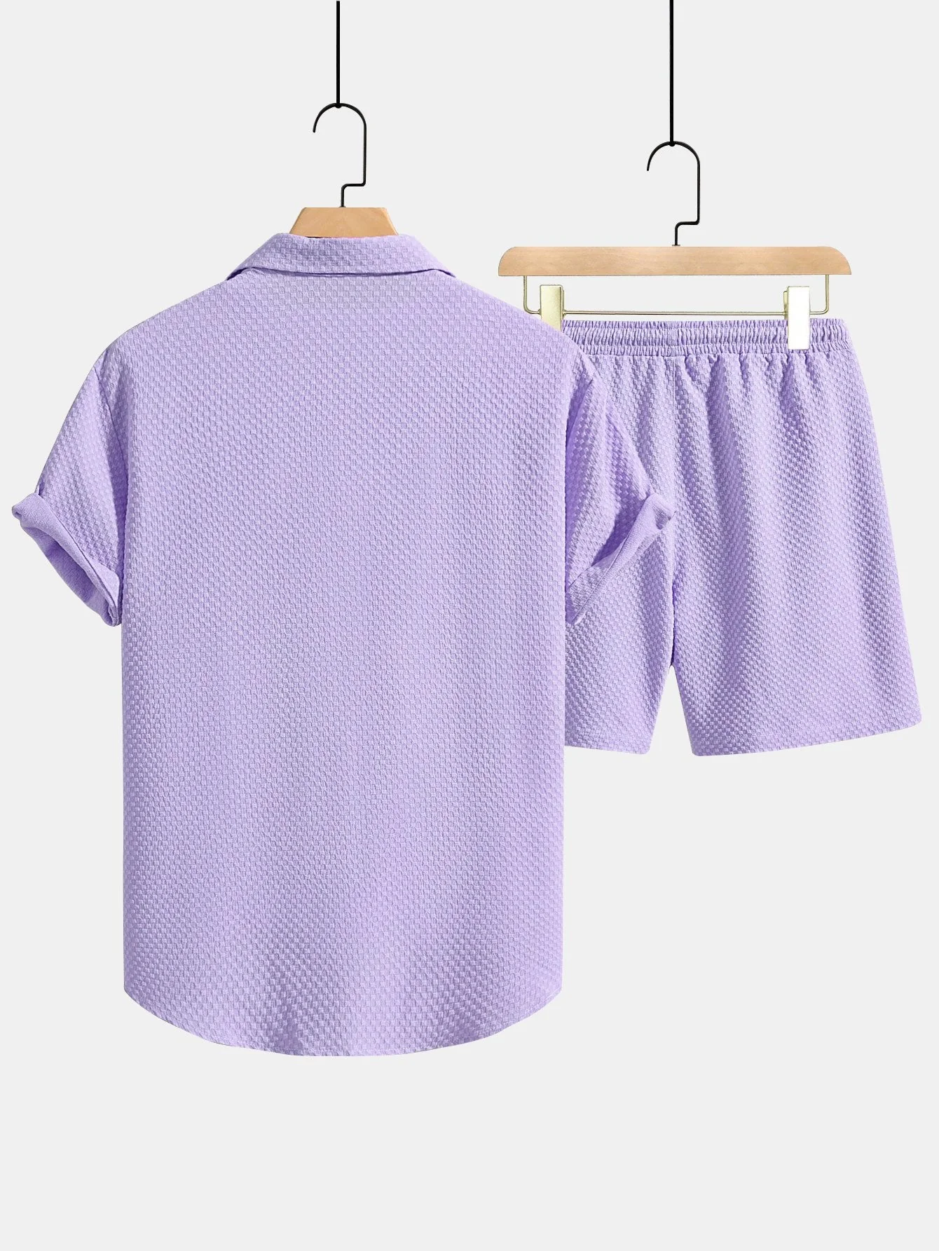 Jerry® | Checkerboard Texture Button Up Shirt & Drawstring Shorts - Image 8