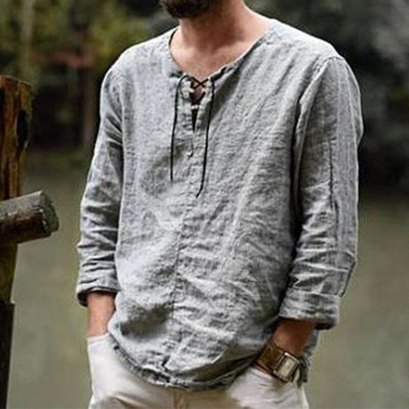 Jerry® | High Quality Collarless Linen Shirt - Image 2