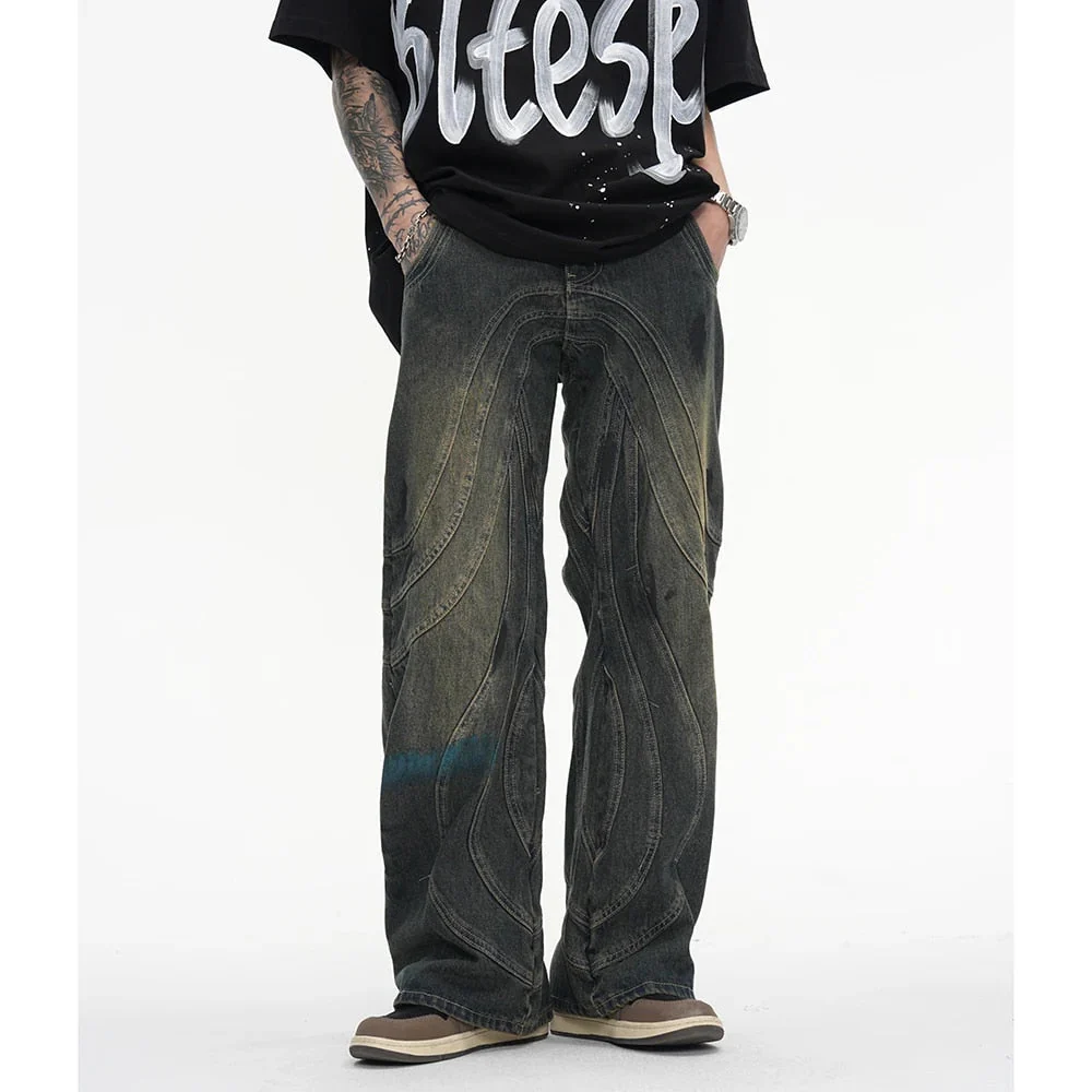 Jerry® | Striped Straight Wide Jeans - Image 2