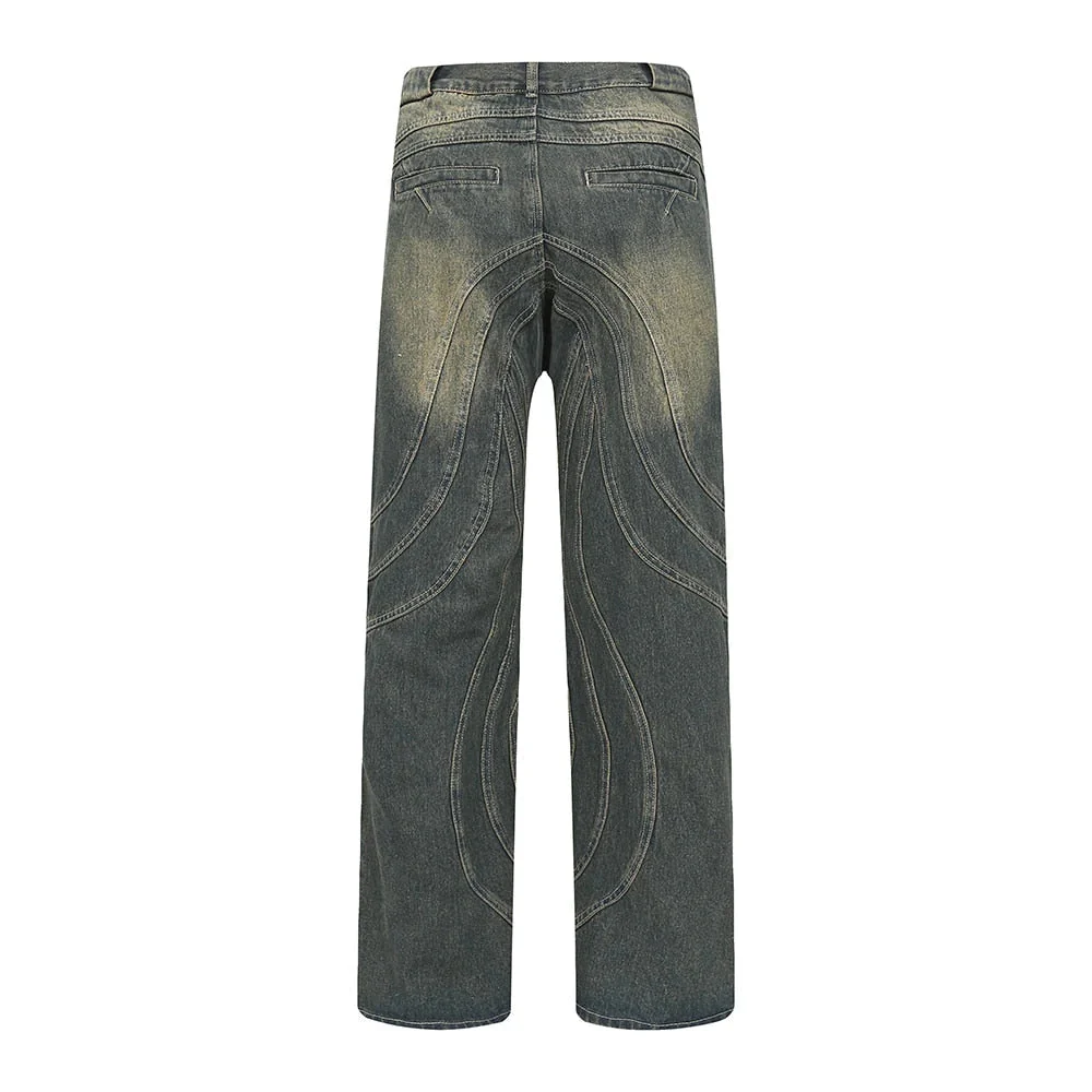 Jerry® | Striped Straight Wide Jeans - Image 4