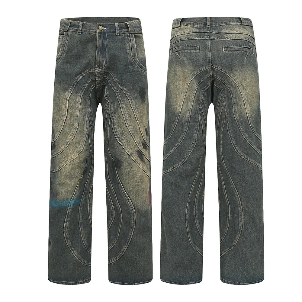 Jerry® | Striped Straight Wide Jeans - Image 5
