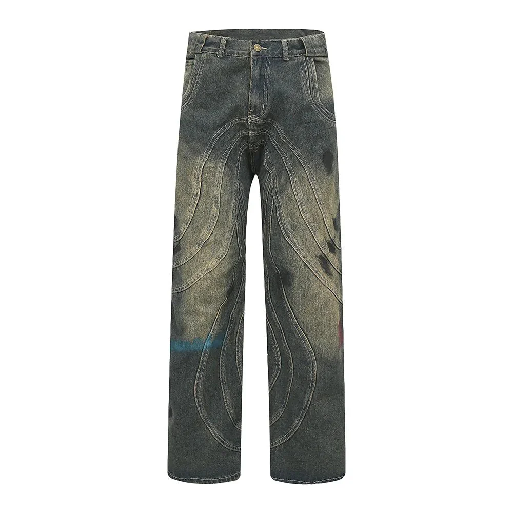 Jerry® | Striped Straight Wide Jeans - Image 6