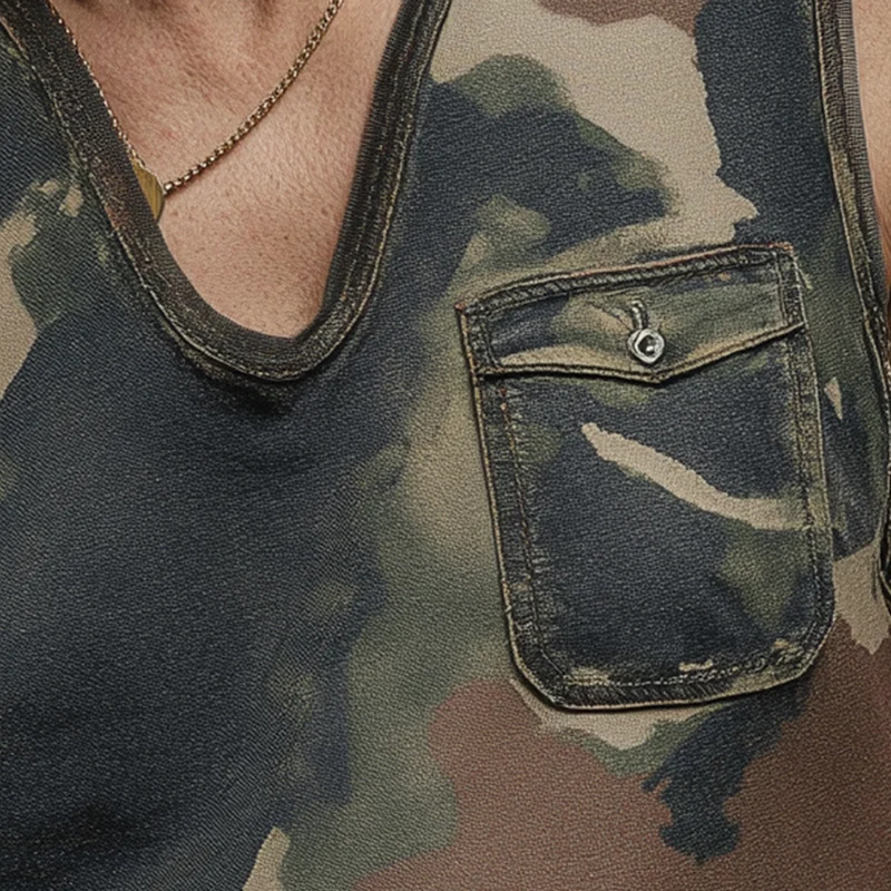 Jerry | Men'S Summer Fashion Camouflage Print Cotton Blend Tank Top - Image 3