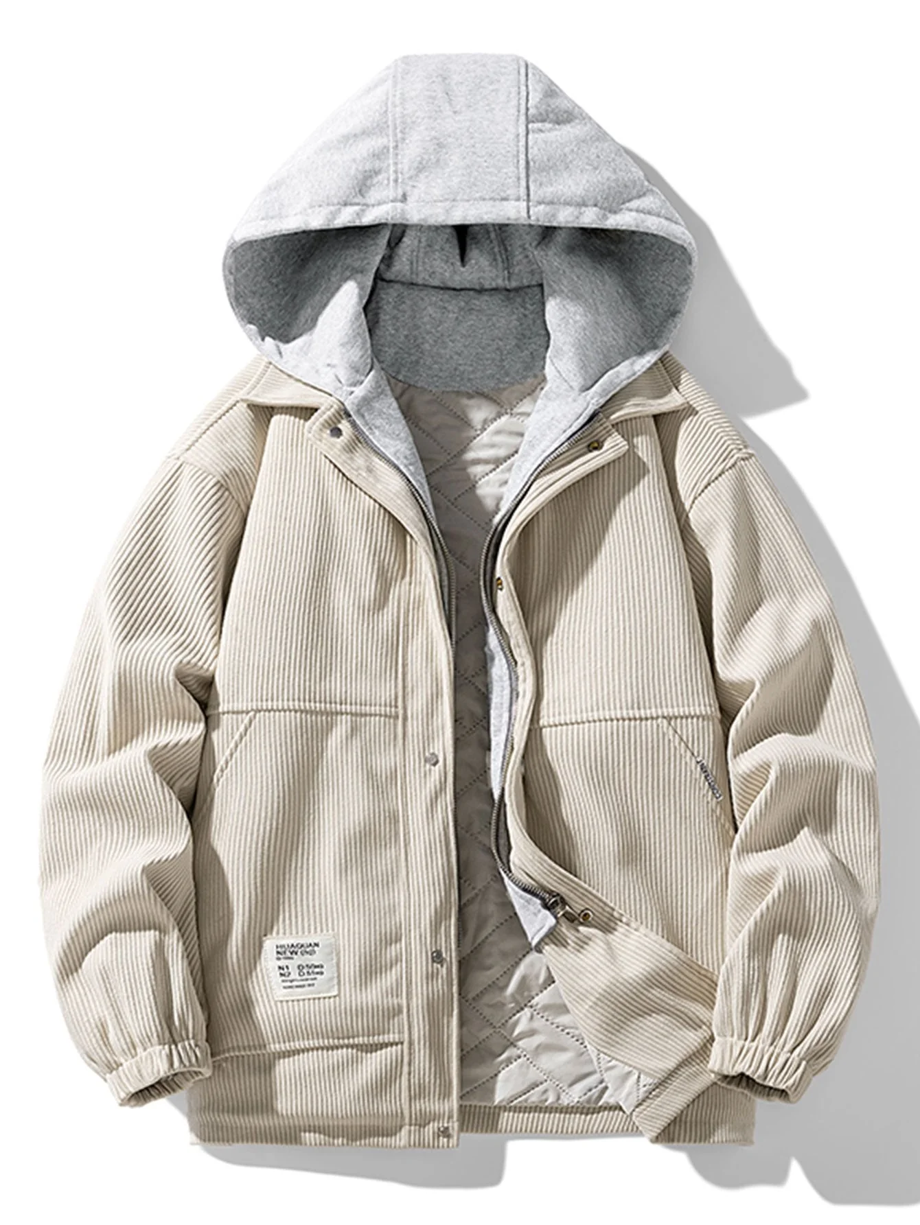 Jes��s | Quilted Lined Corduroy Hooded Coat - Image 5