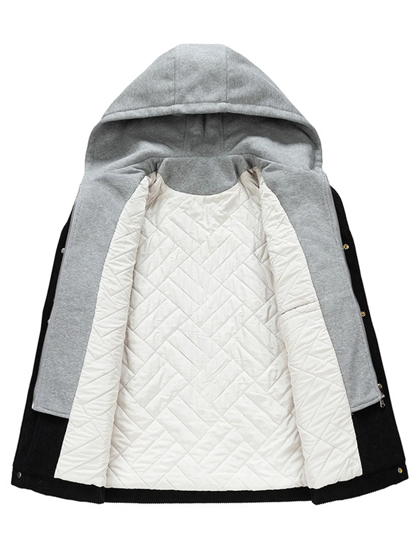 Jes��s | Quilted Lined Corduroy Hooded Coat - Image 7