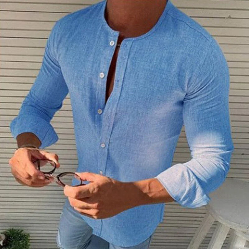 Jesse® | Beautiful Collarless Linen Shirts - Image 2
