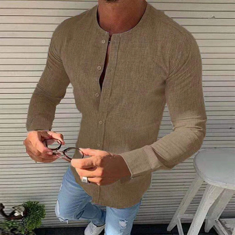 Jesse® | Beautiful Collarless Linen Shirts - Image 3