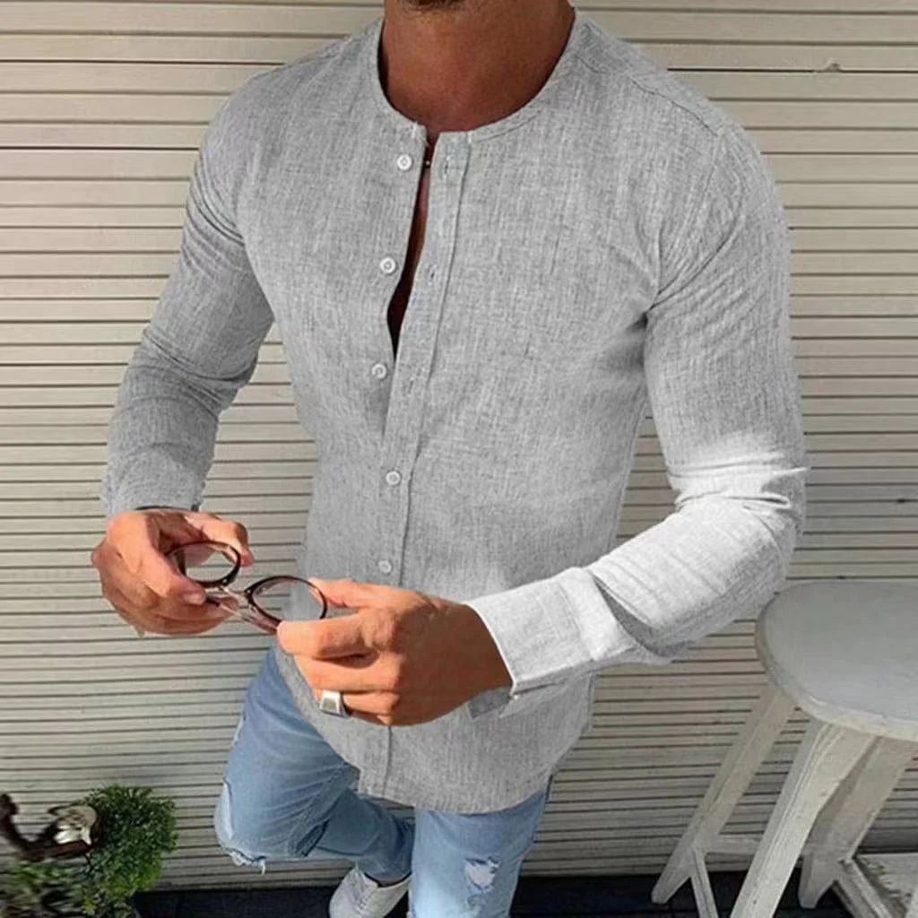 Jesse® | Beautiful Collarless Linen Shirts - Image 4