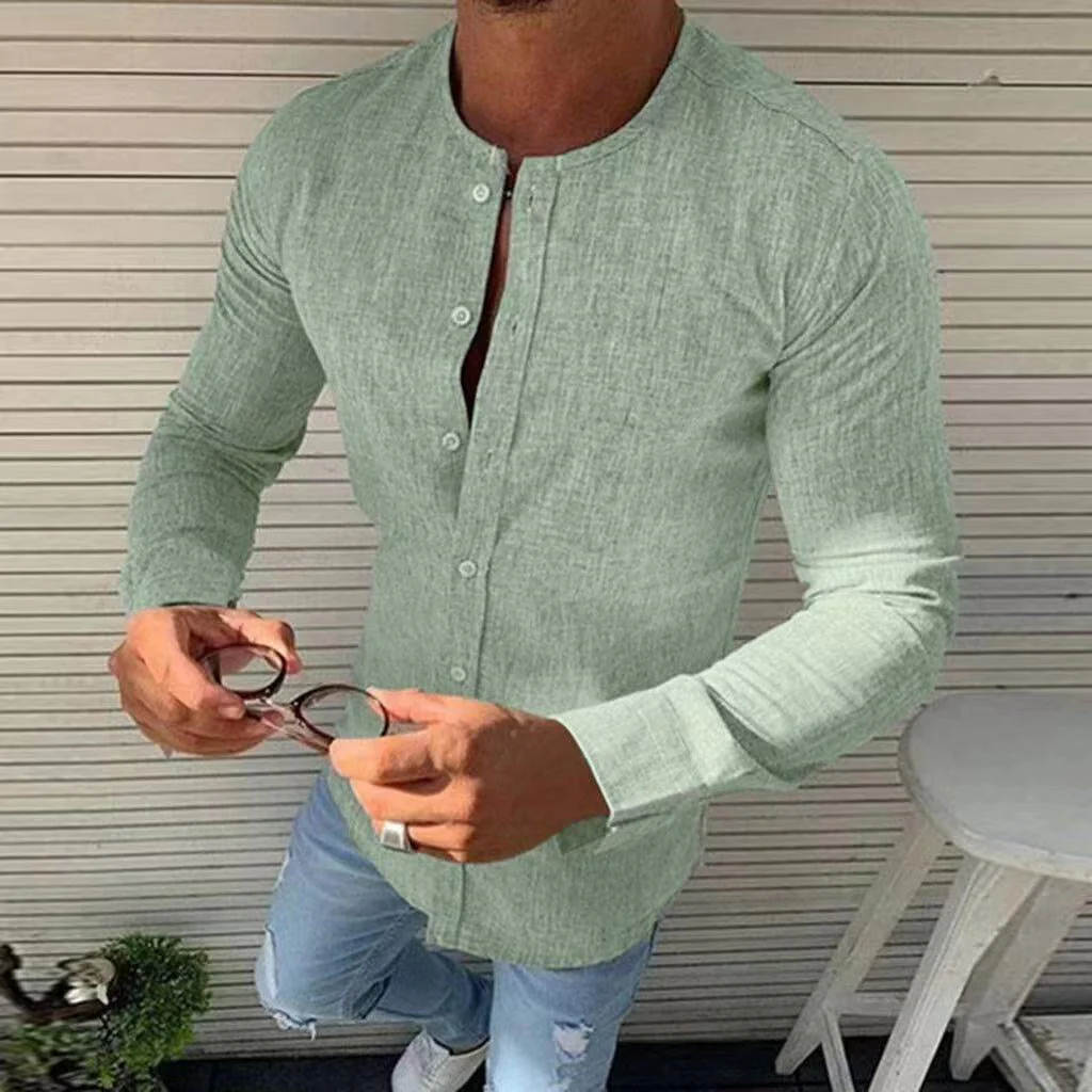Jesse® | Beautiful Collarless Linen Shirts - Image 5