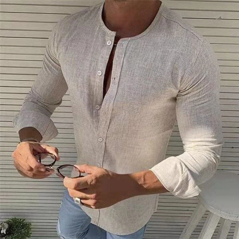 Jesse® | Beautiful Collarless Linen Shirts - Image 6
