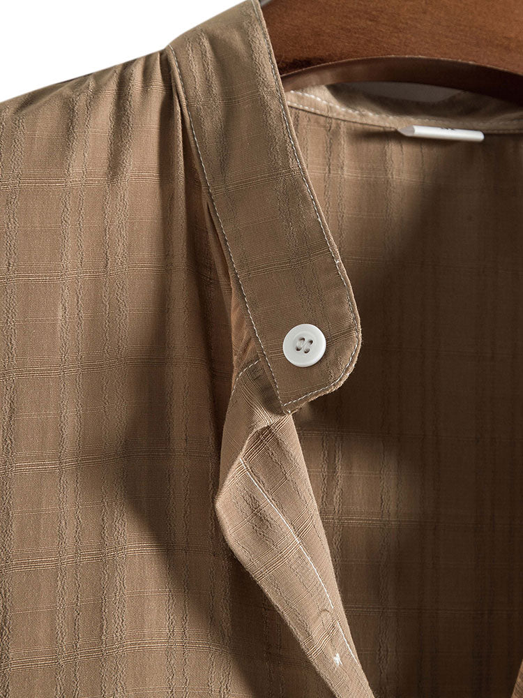 Jesse® | Textured Fabric Stand Collar Shirt - Image 3