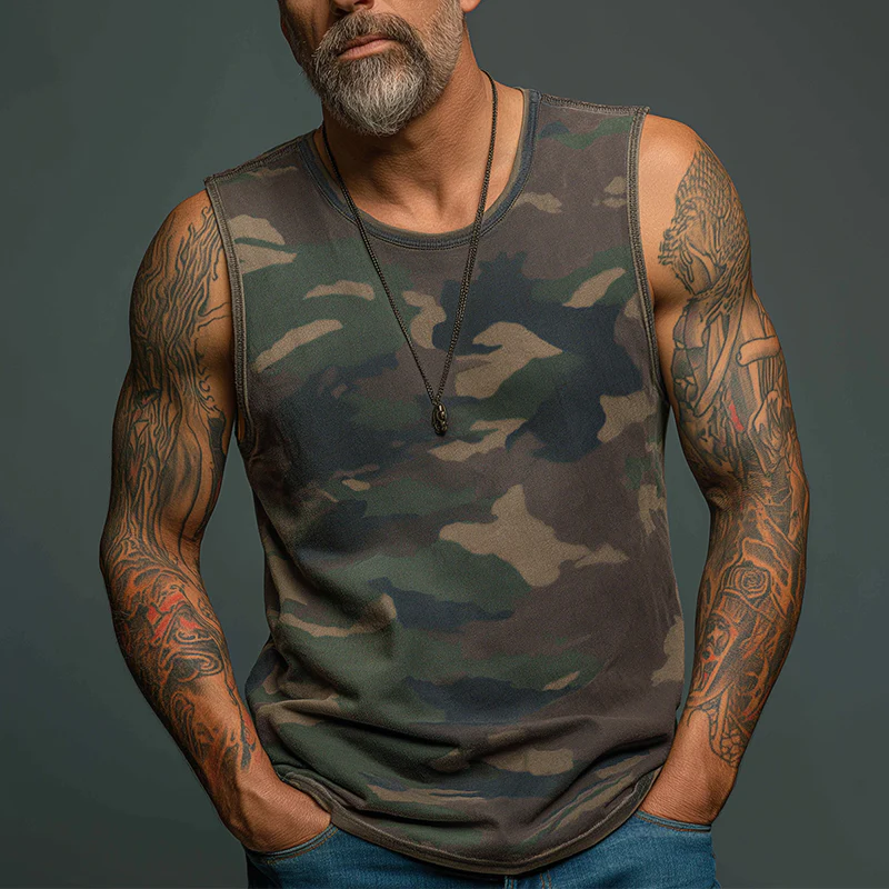 Jesse | Men'S Summer Fashion Camouflage Print Cotton Blend Tank Top - Image 2