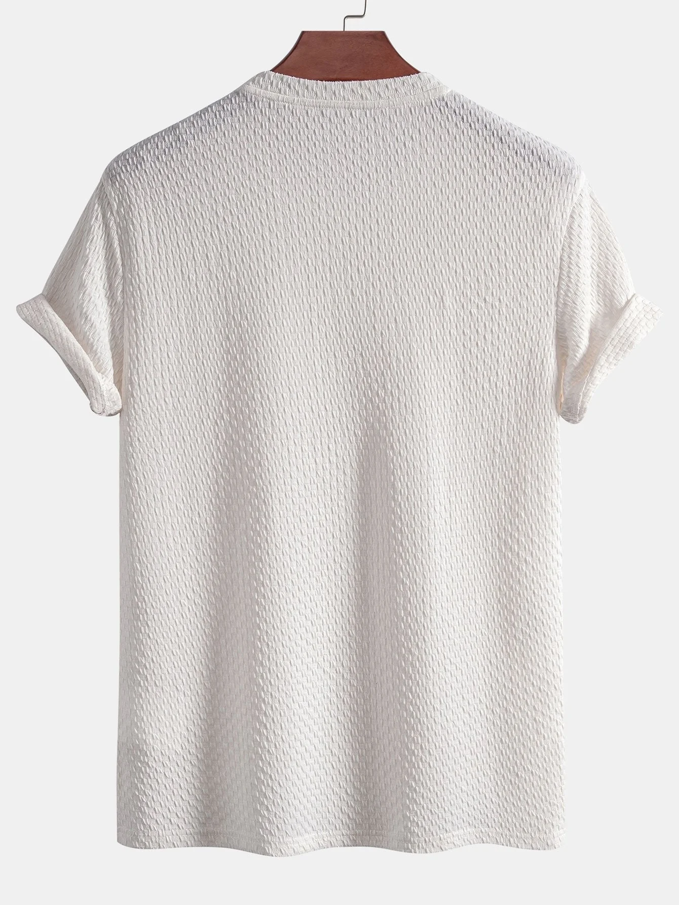 Jesus® | Checkerboard Textured Knitted T-Shirt - Image 2