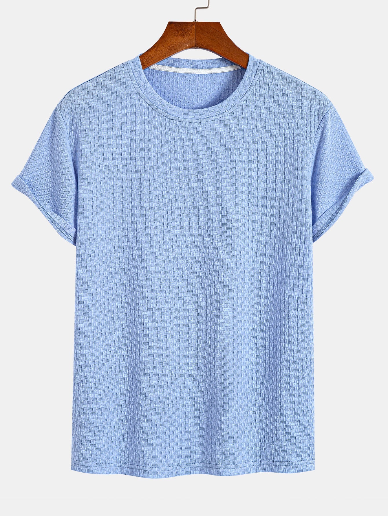 Jesus® | Checkerboard Textured Knitted T-Shirt - Image 3